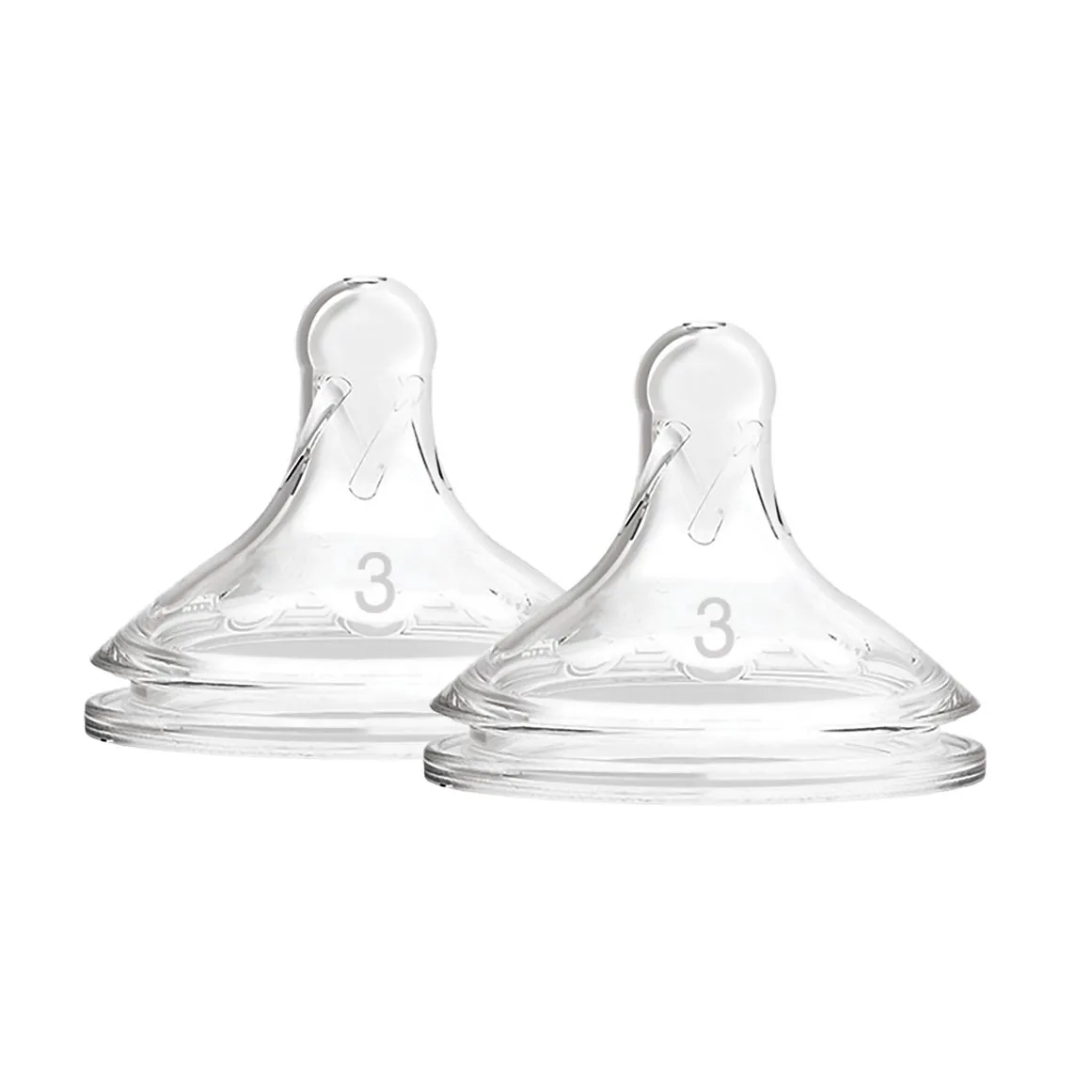 Level 3 Wide Neck Bottle Nipples 2 Pack - CLEAR