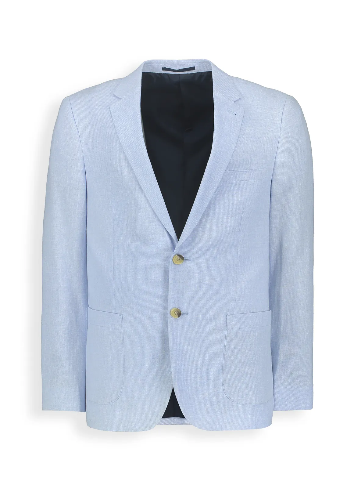 Light Blue Slim Fit Linen Blend Blazer
