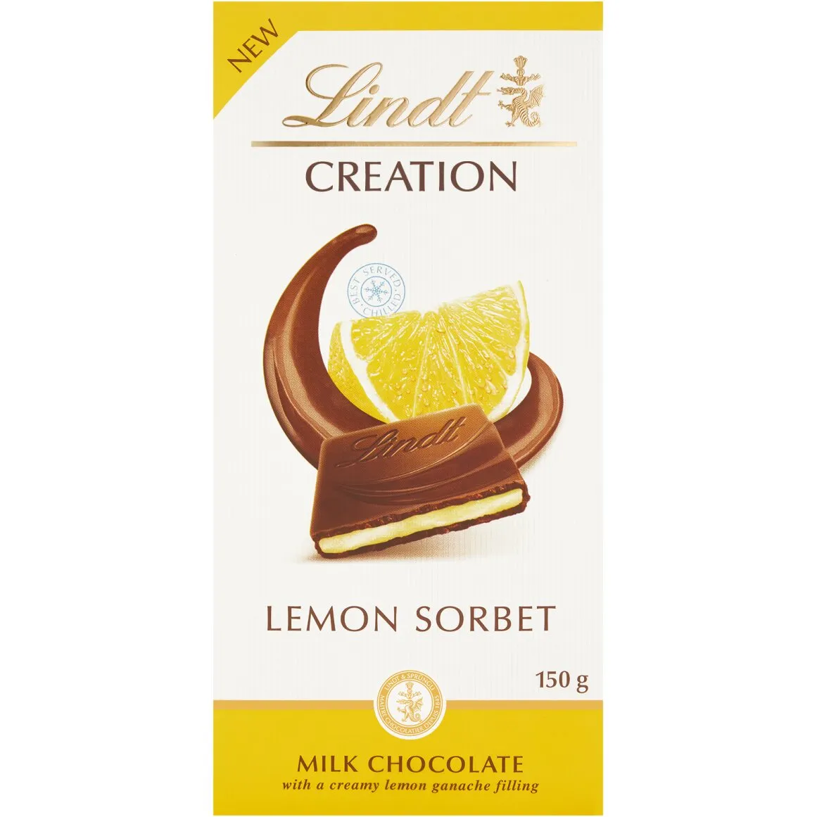 Lindt Creation Lemon Sorbet Milk Chocolate Slab 150 g