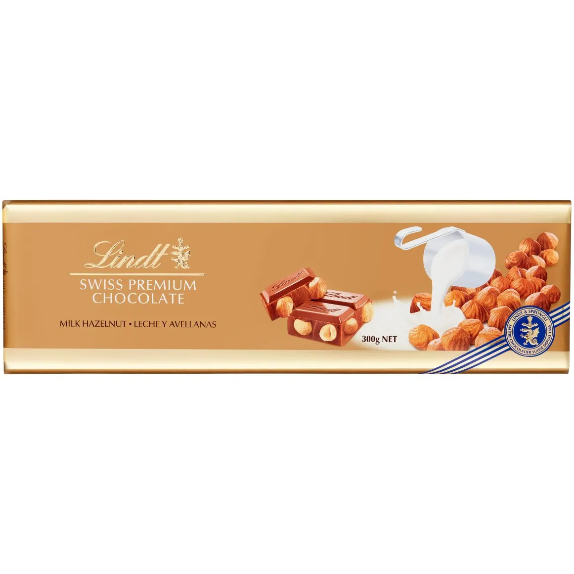 Lindt Hazelnut Gold Milk Chocolate Bar 300 g