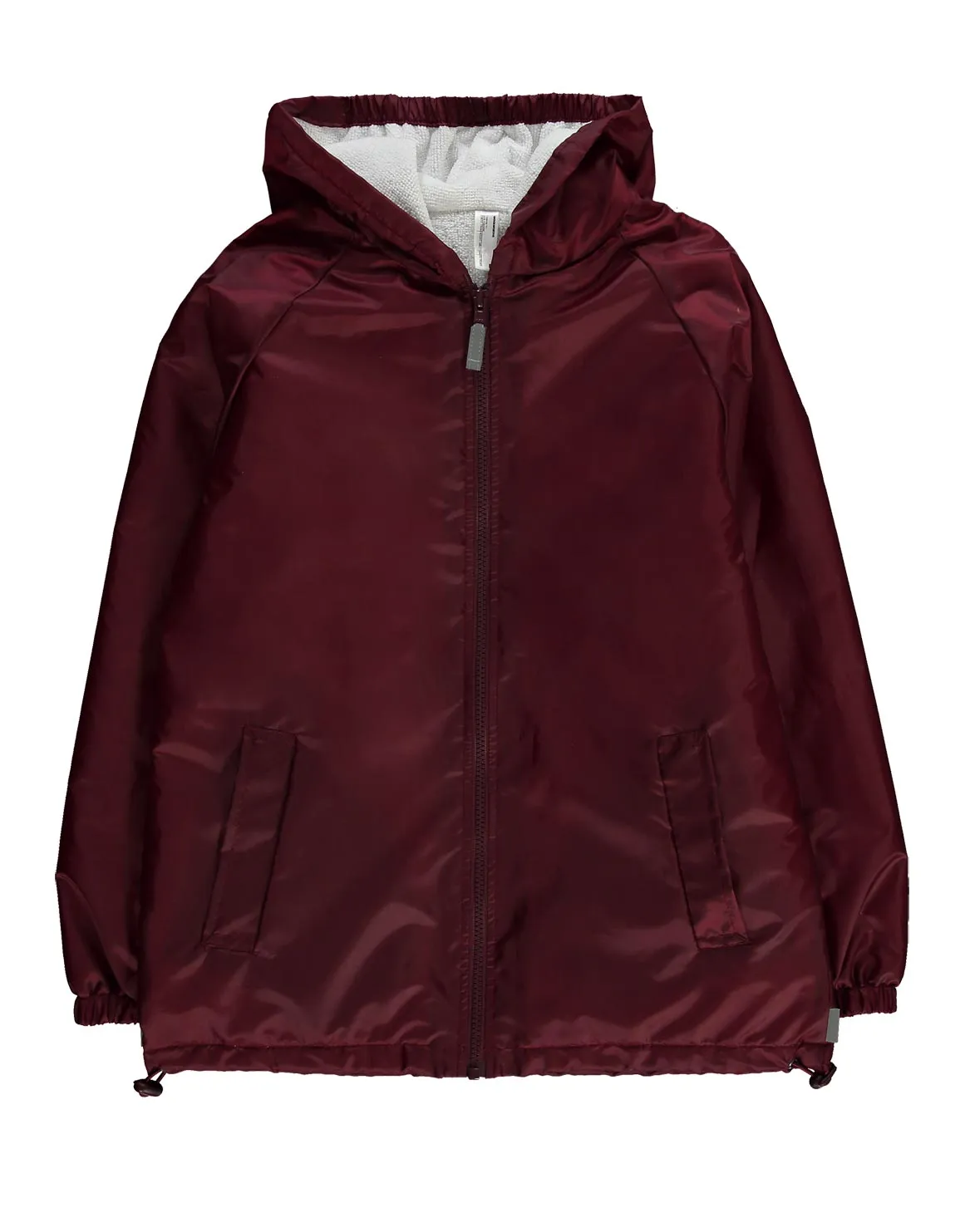 Lined Reflective Hooded Rain Jacket - MAROON