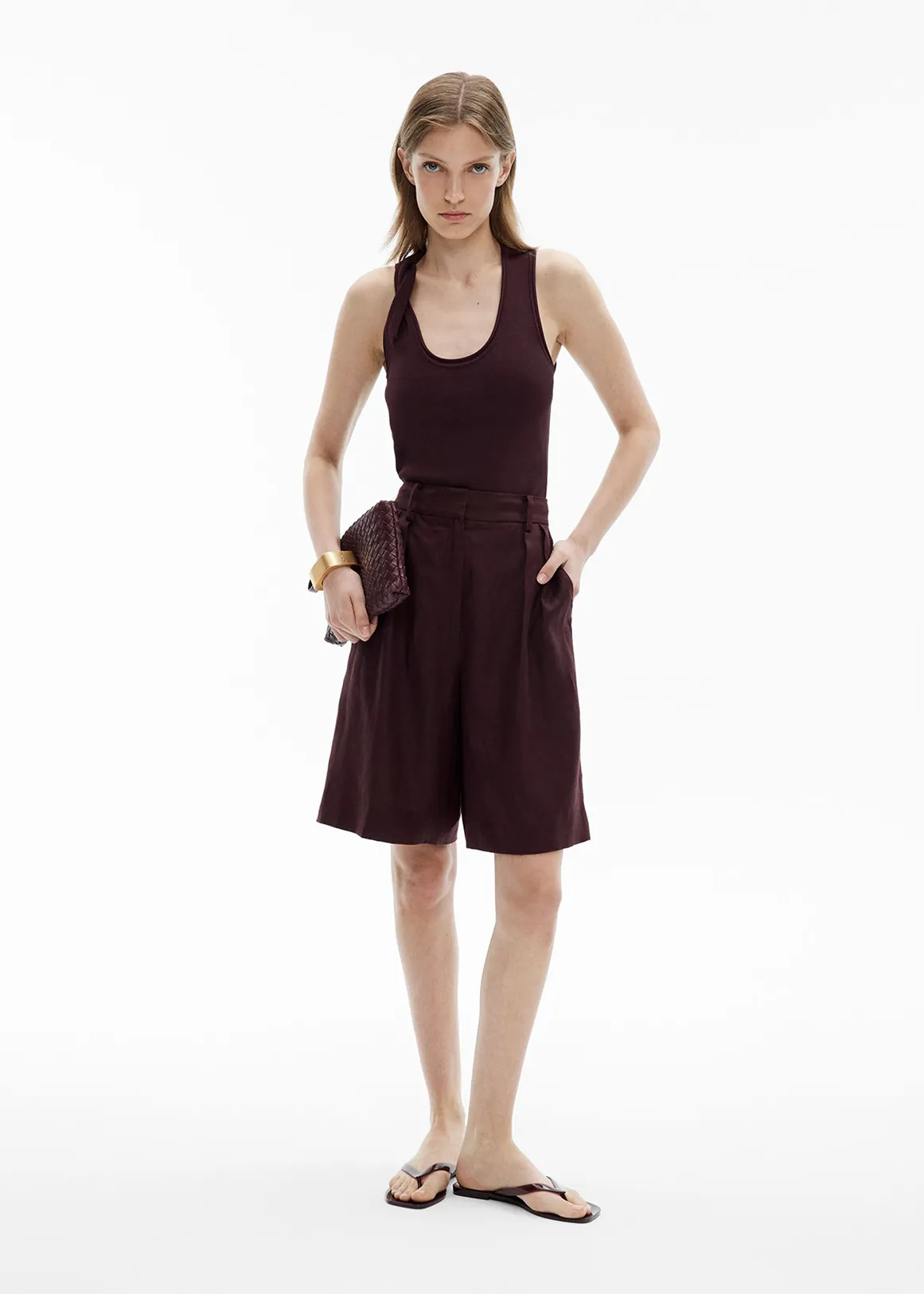 Linen Bermuda Shorts - FIG