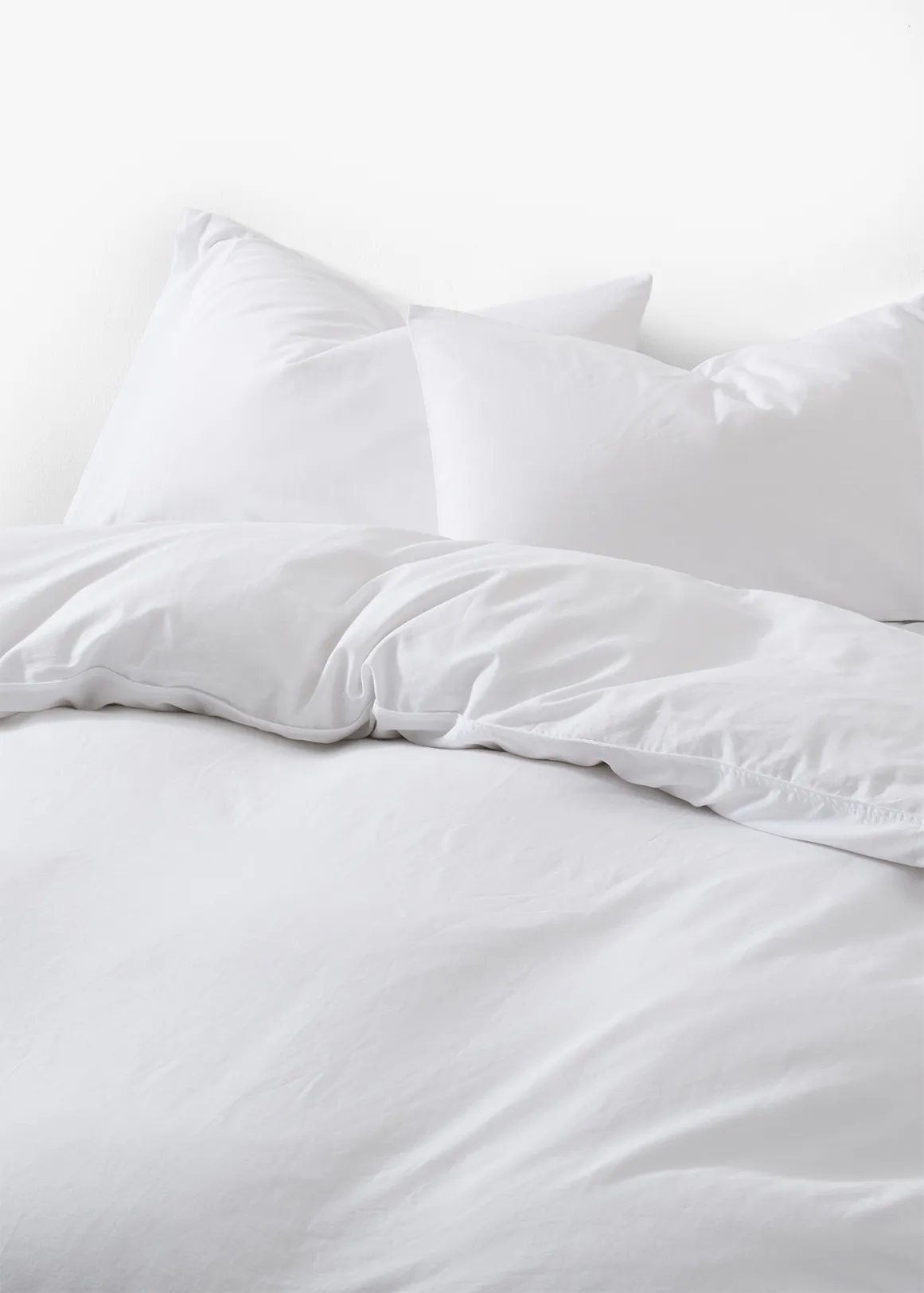 Linen Blend Duvet Cover Set - WHITE