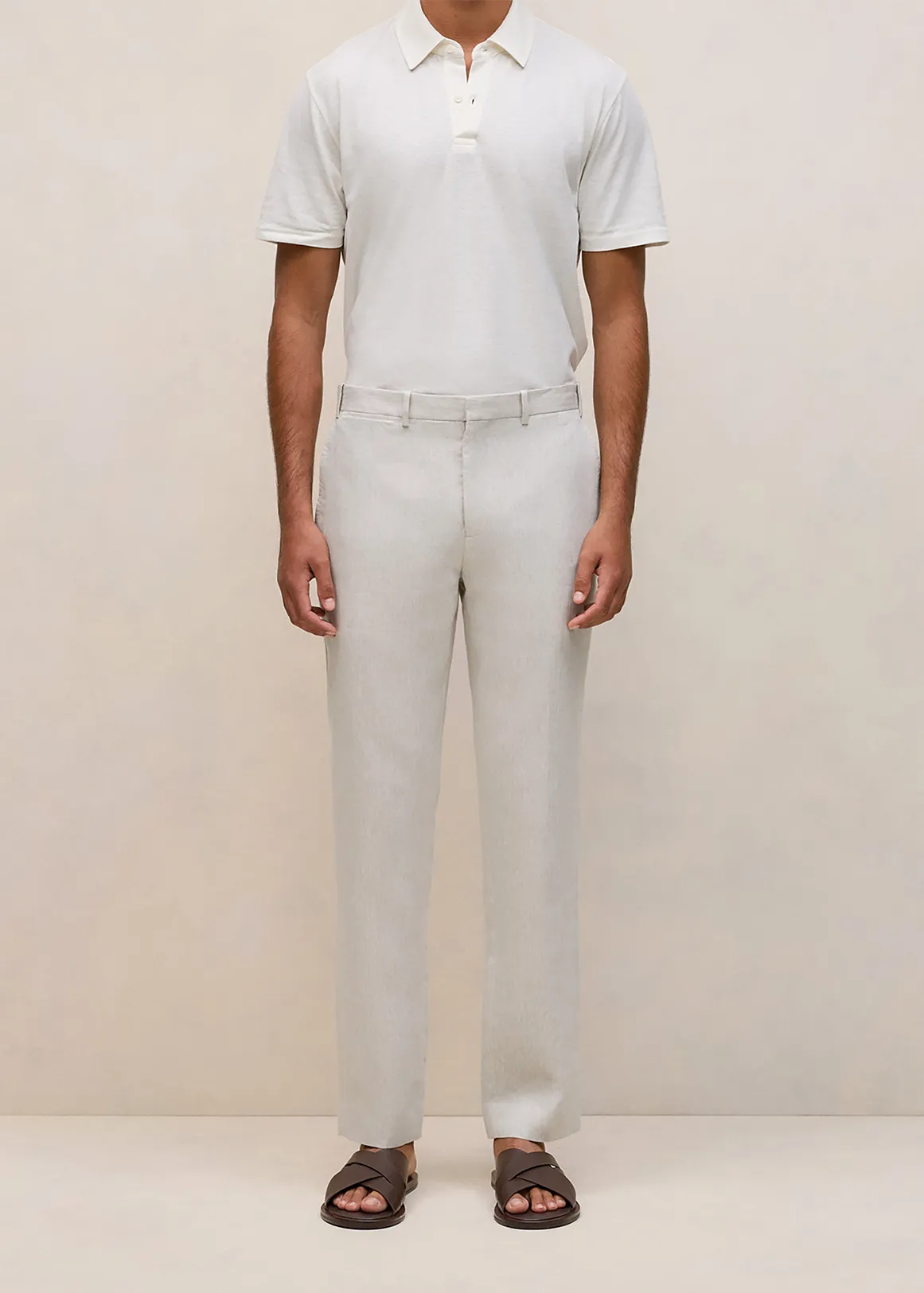 Linen Twill Tailored Pant - STONE