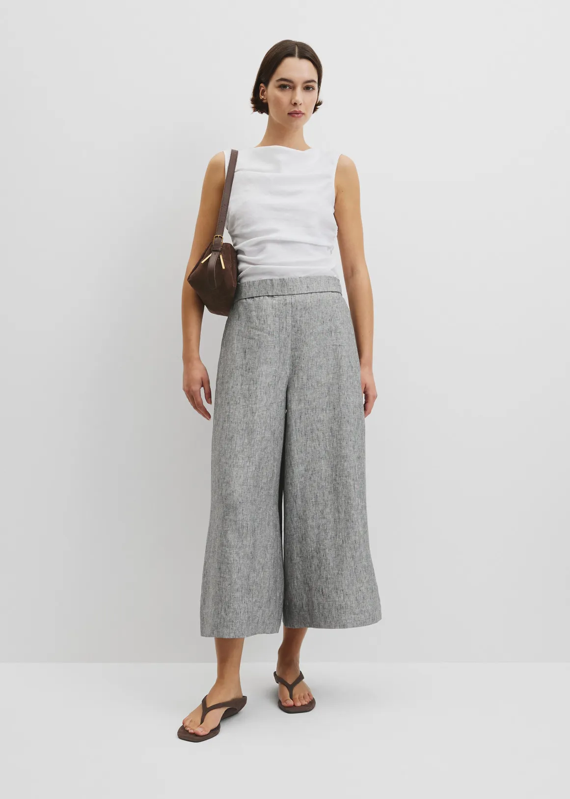 Linen Wide Leg Pant - ASH
