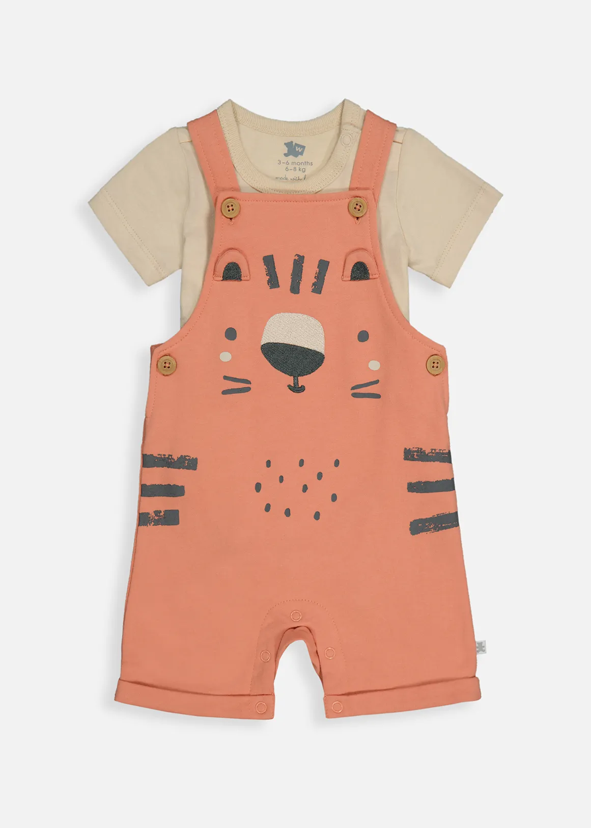 Little Cub Novelty Fleece Dungaree & Bodyvest Set - X ORANGE