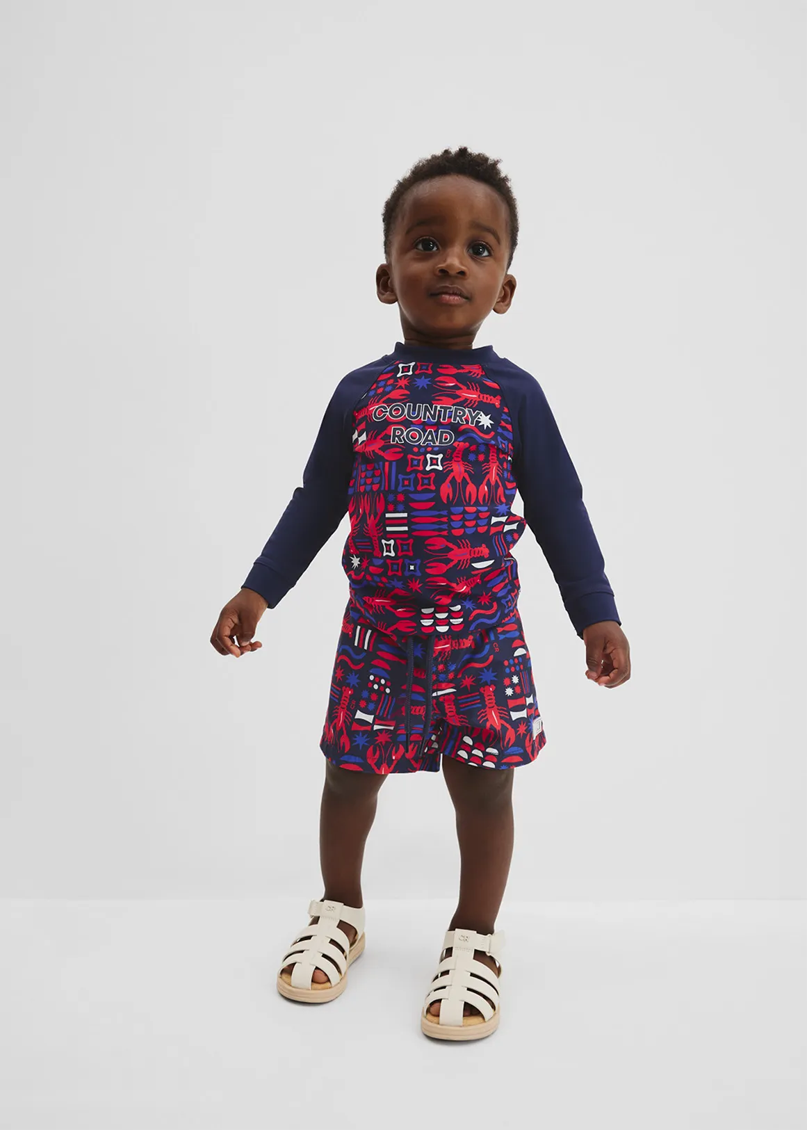 Lobster Geometric Rash Vest - NAVY