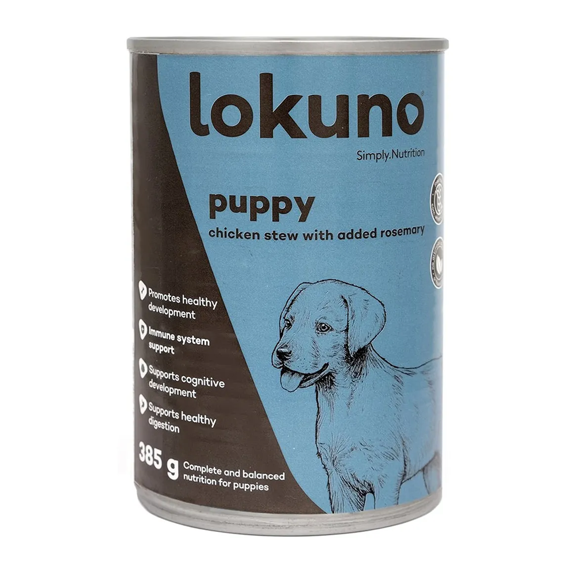 Lokuno Chicken Stew with Carrots & Peas Puppy Food In Can 385 g