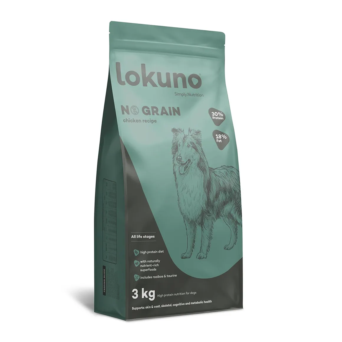 Lokuno No Grain Adult Dog Food 3 kg