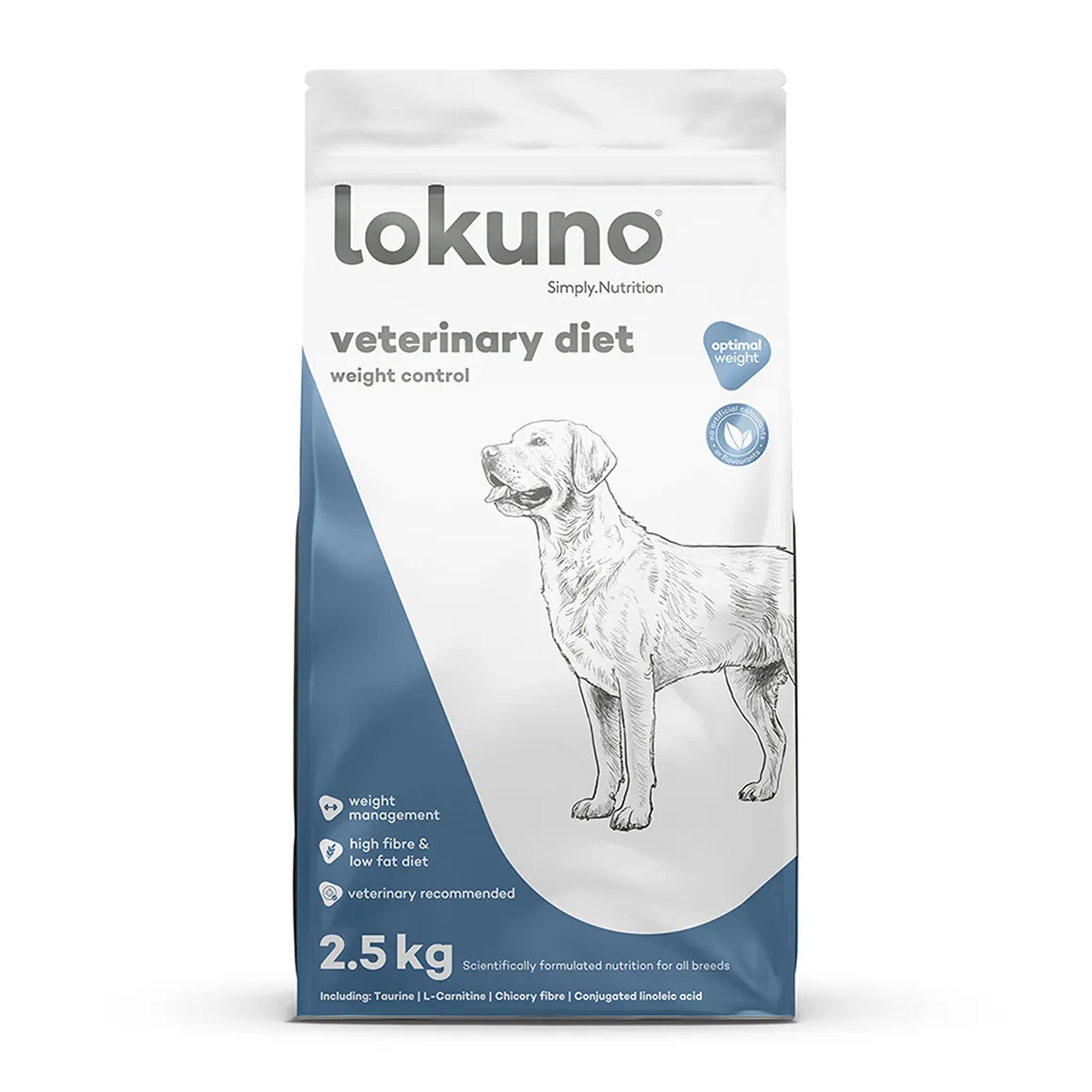 Lokuno Veterinary Diet For Weight Control Dog Food 2.5 kg