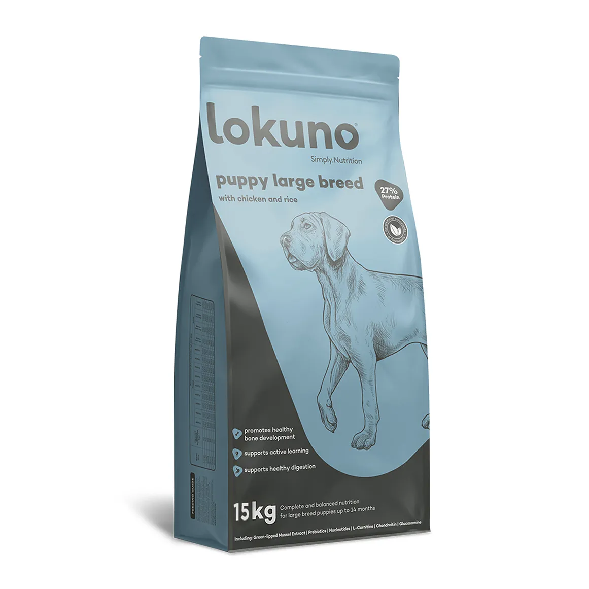 Lokuno With Chicken and Rice Puppy Food 15 kg
