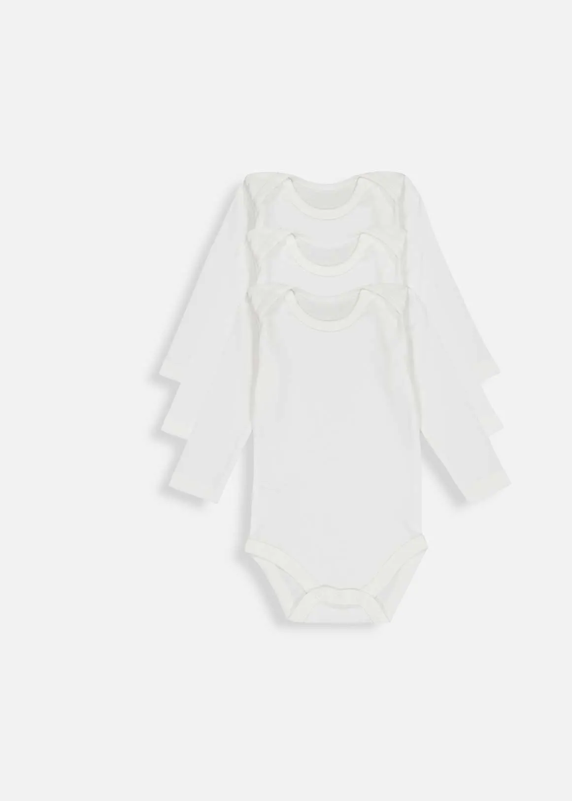 Long Sleeve Bodyvests 3 Pack - WHITE