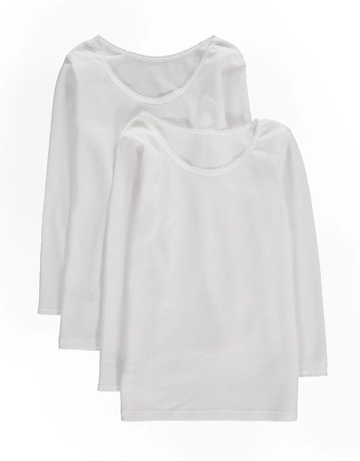 Long Sleeve Spencers 2 Pack - WHITE