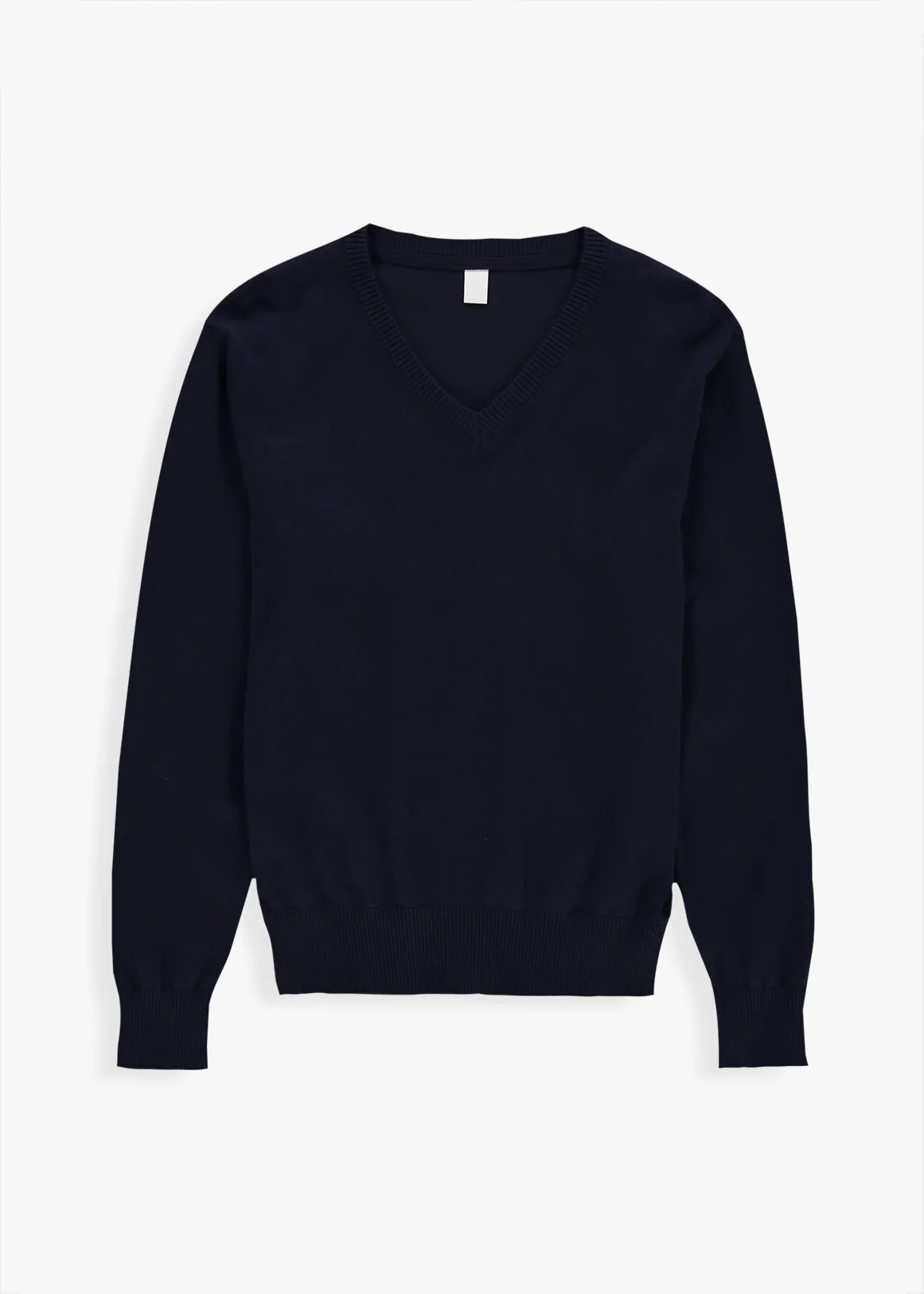Long Sleeve V-neck School Pullover - NAVY