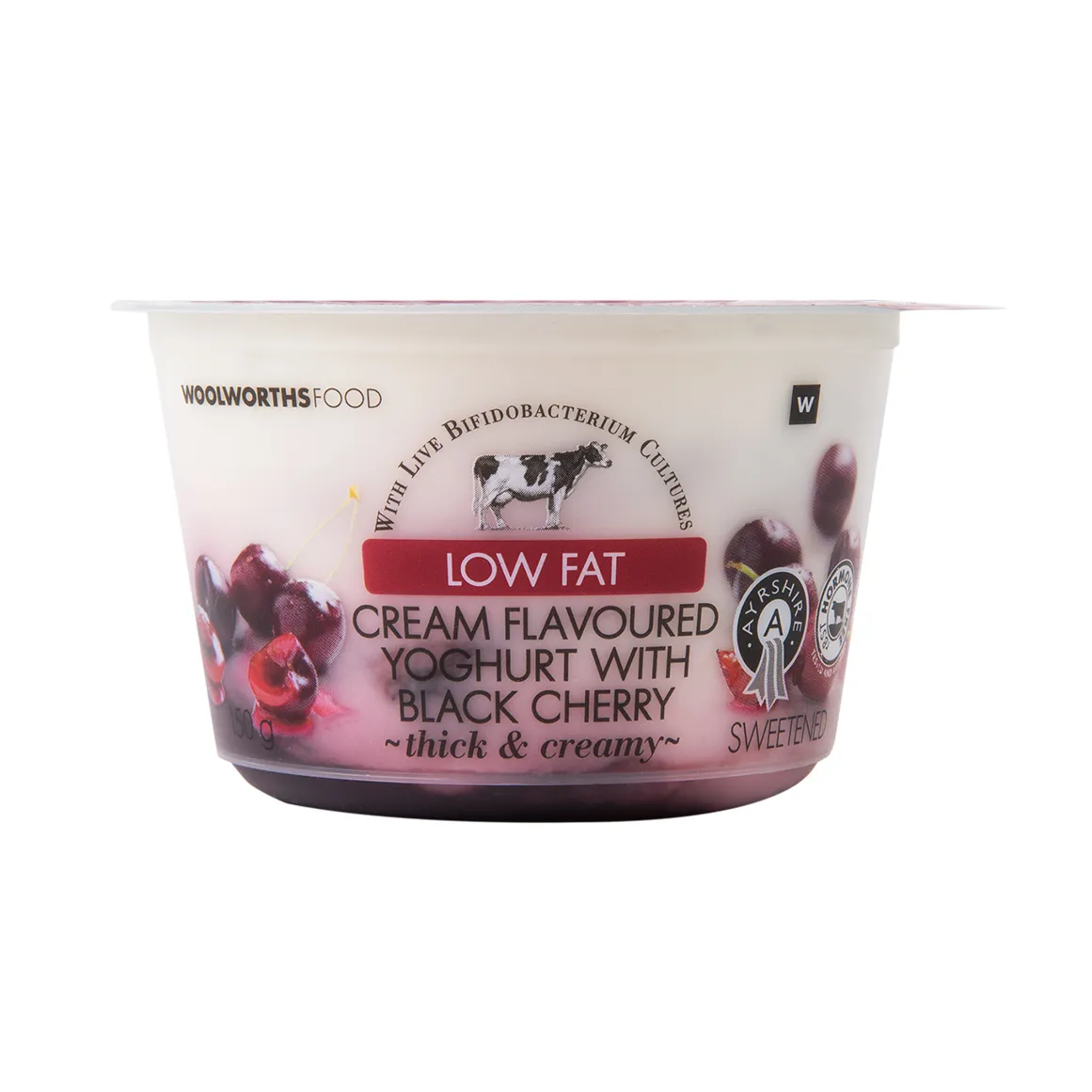 Low Fat Cream Flavoured Yoghurt with Black Cherry 150 g - Ayrshire