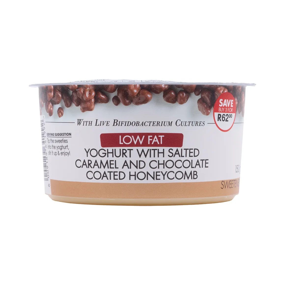 Low Fat Yoghurt with Salted Caramel & Chocolate Coated Honeycomb 150 g