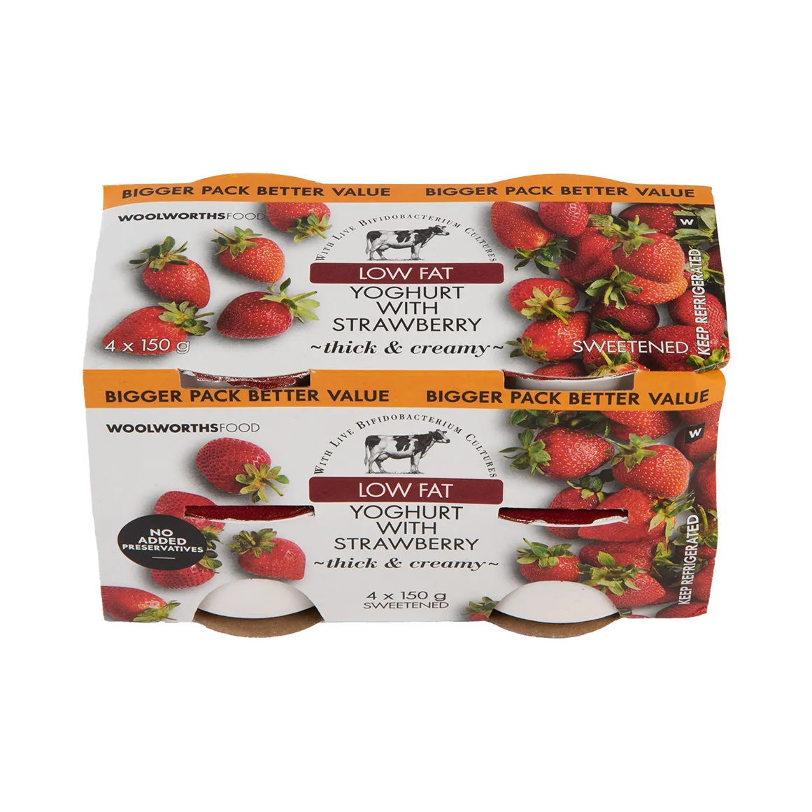 Low Fat Yoghurt with Strawberry 4 x 150 g