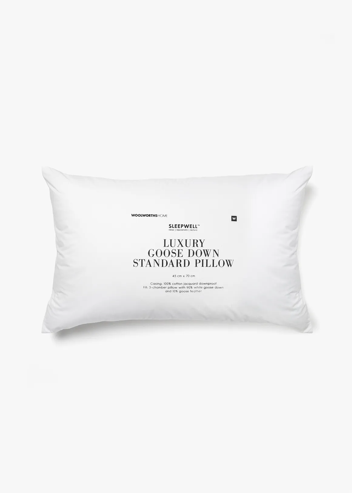 Luxury Goose Down Standard Pillow - WHITE