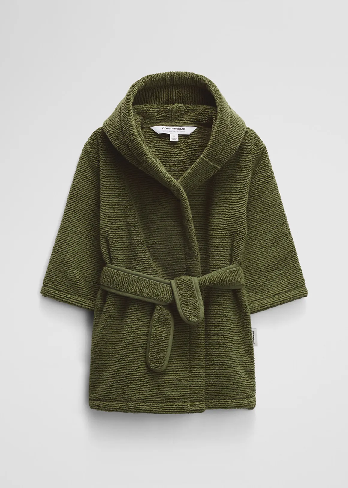 Mara Verified Australian Cotton Kids Hooded Robe - JUNIPER