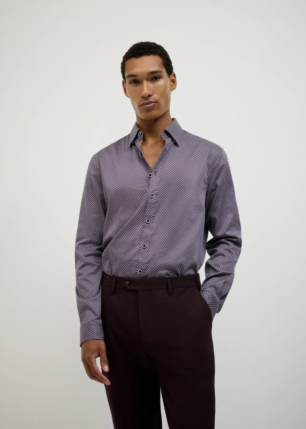 Marvin Modern Geo Shirt - WHITE