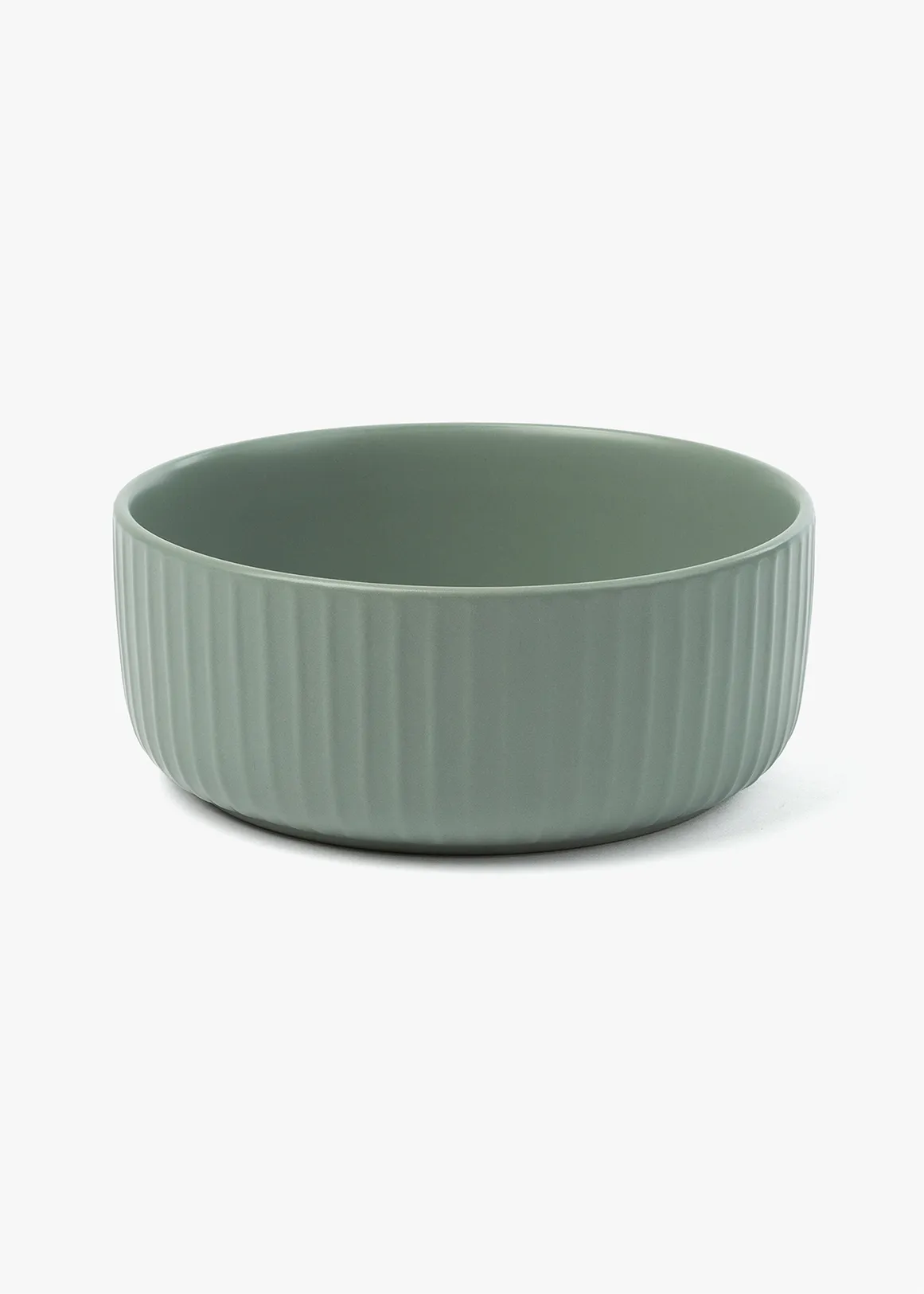 Matera Ribbed Stoneware Bowl - SAGE