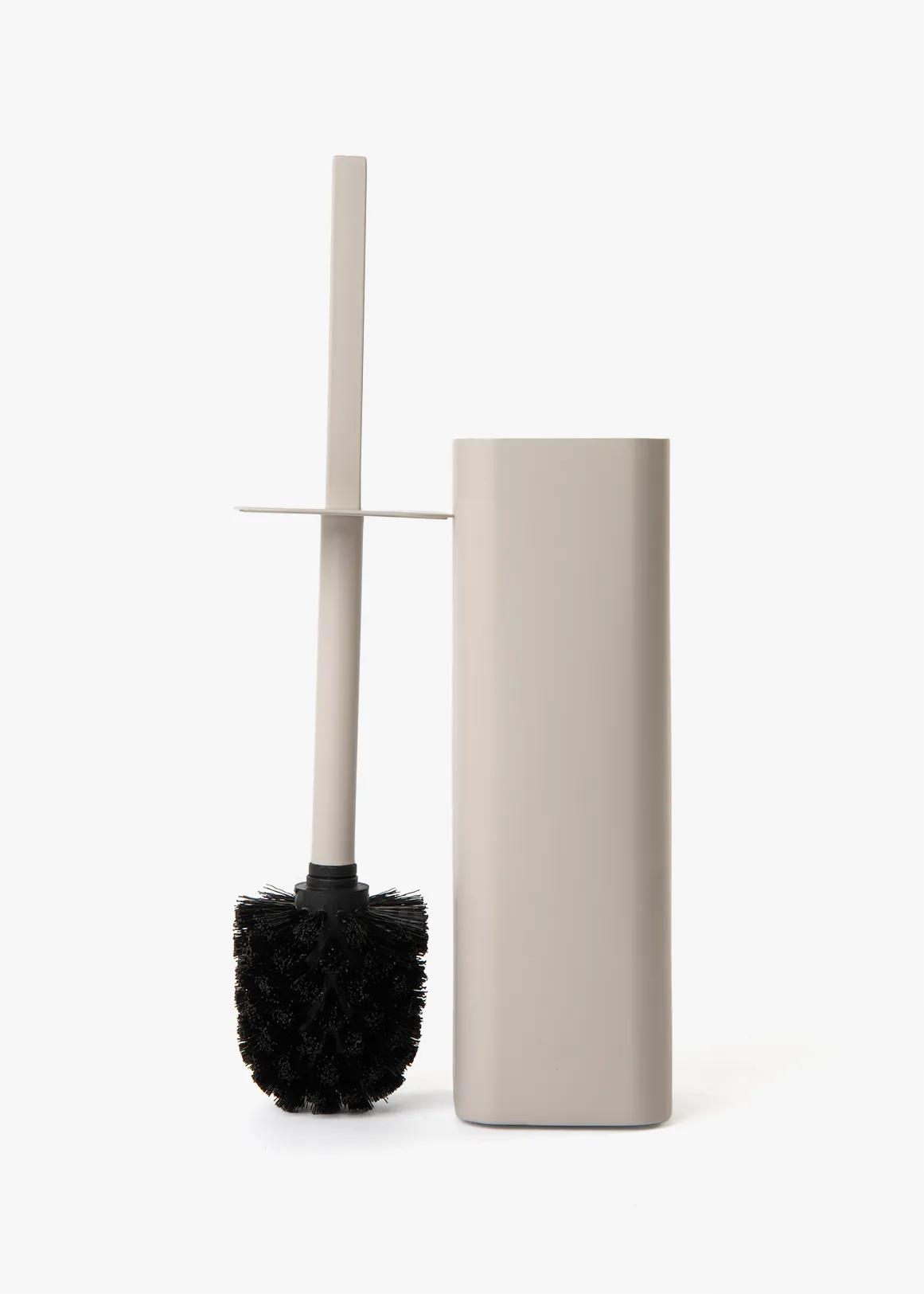 Matte Square Stainless Steel Toilet Brush - NATURAL