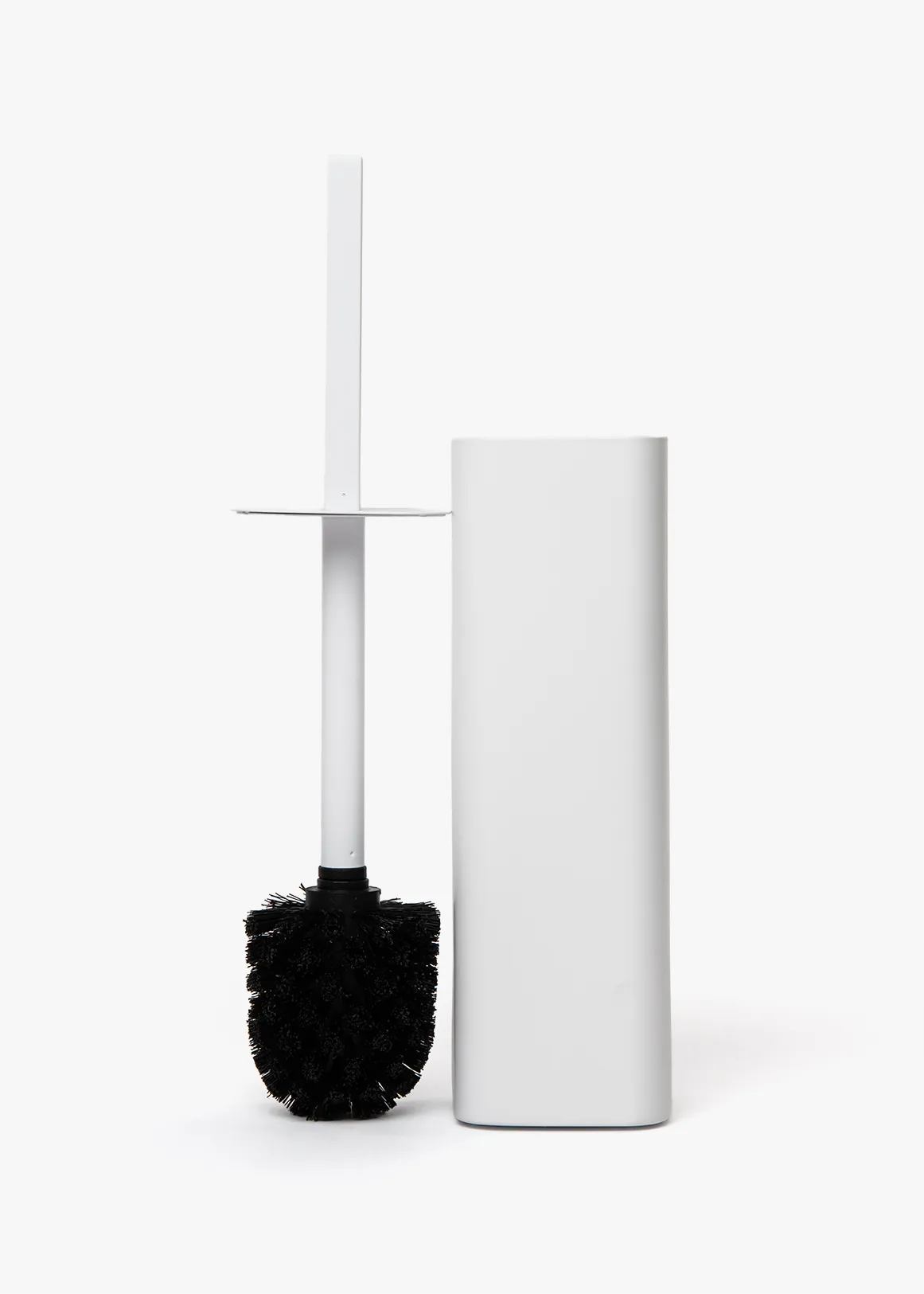 Matte Square Stainless Steel Toilet Brush - WHITE