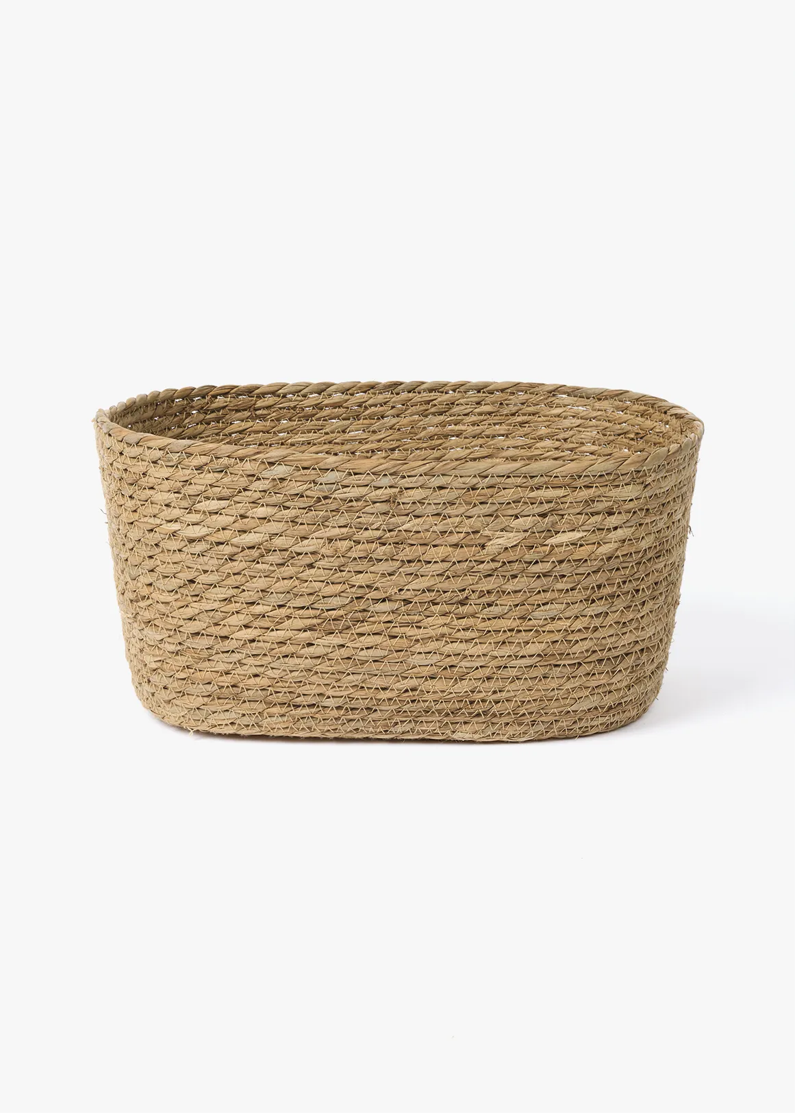 Medium Rectangular Woven Basket - NATURAL