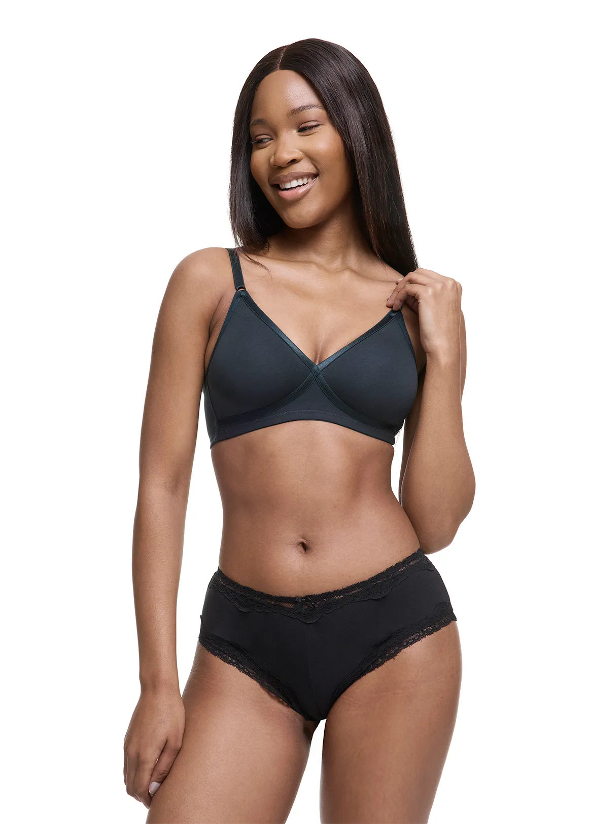 Medium Support Non-wire Bras 2 Pack - New Neutrals - BLACK