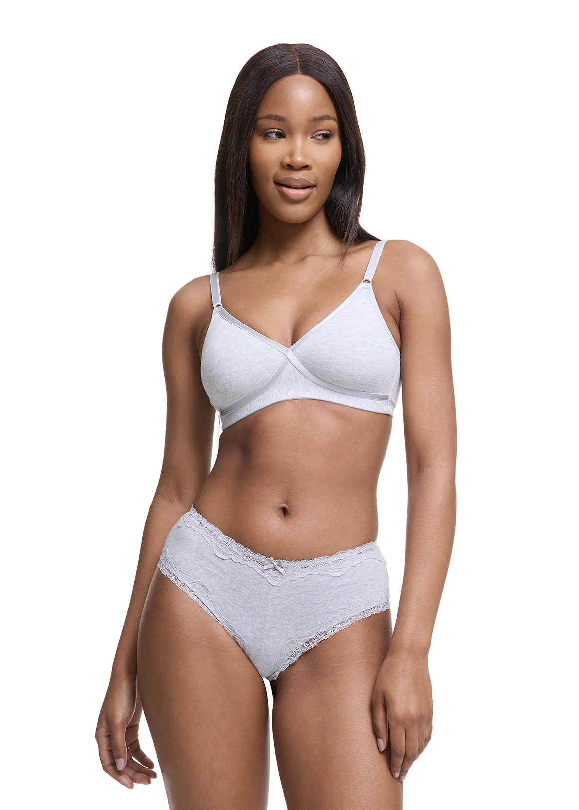 Medium Support Non-wire Bras 2 Pack - New Neutrals - X GREY