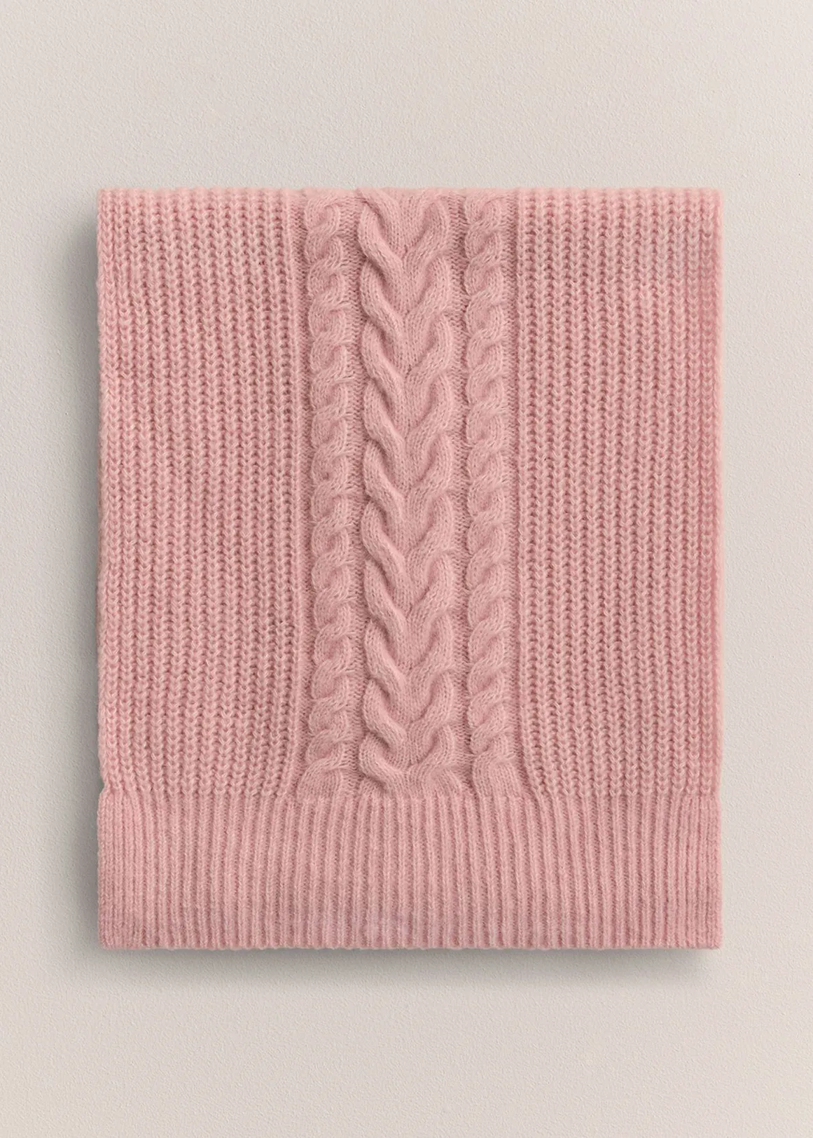 Merino Cable Knit Scarf - MAUVE PINK