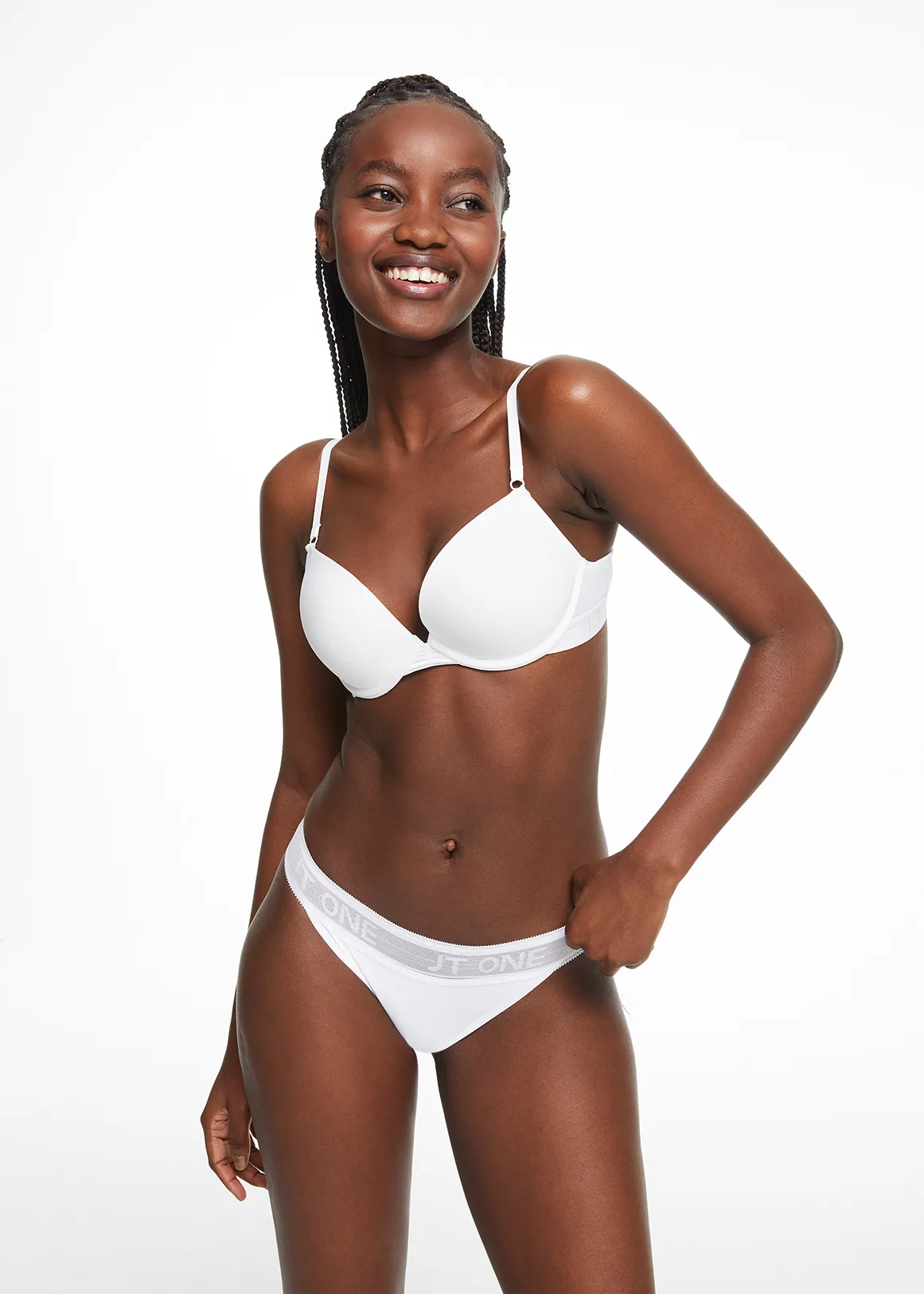 Mesh Inset No Panty Line Brazilians - WHITE