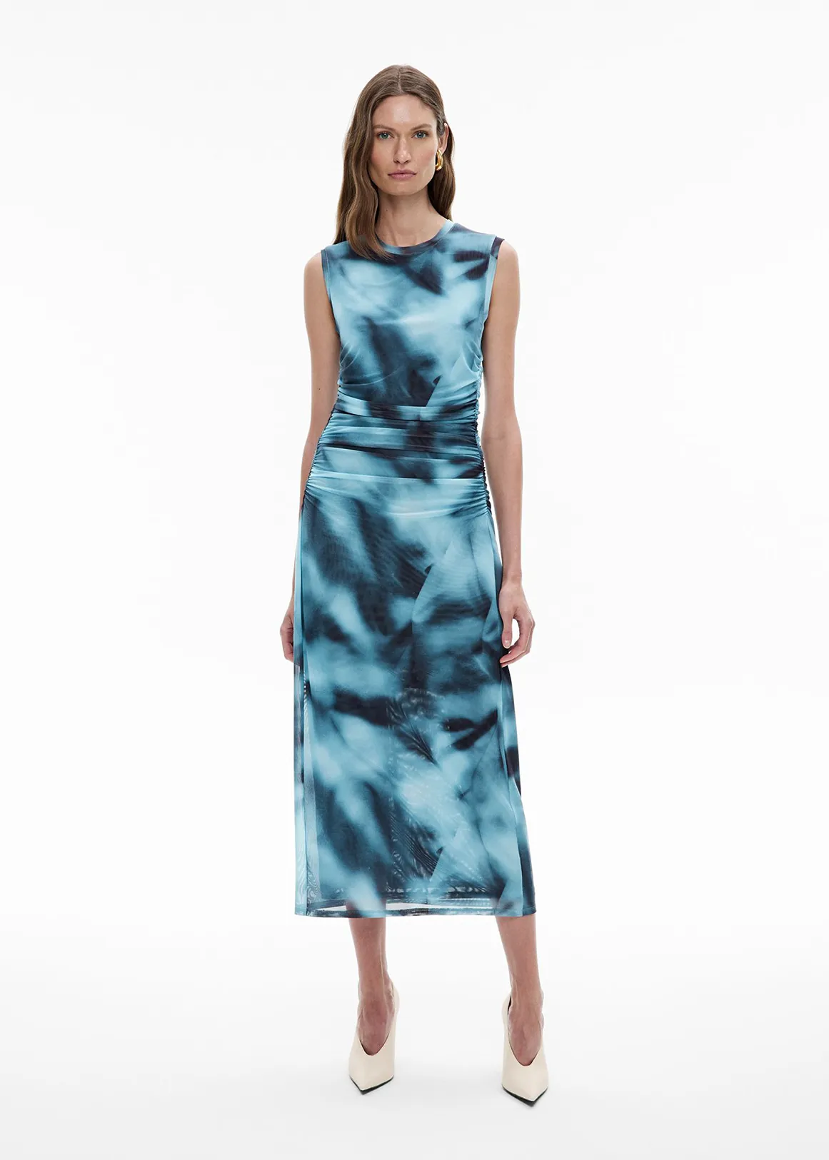 Mesh Midi Tank Dress - GLACIER PRINT
