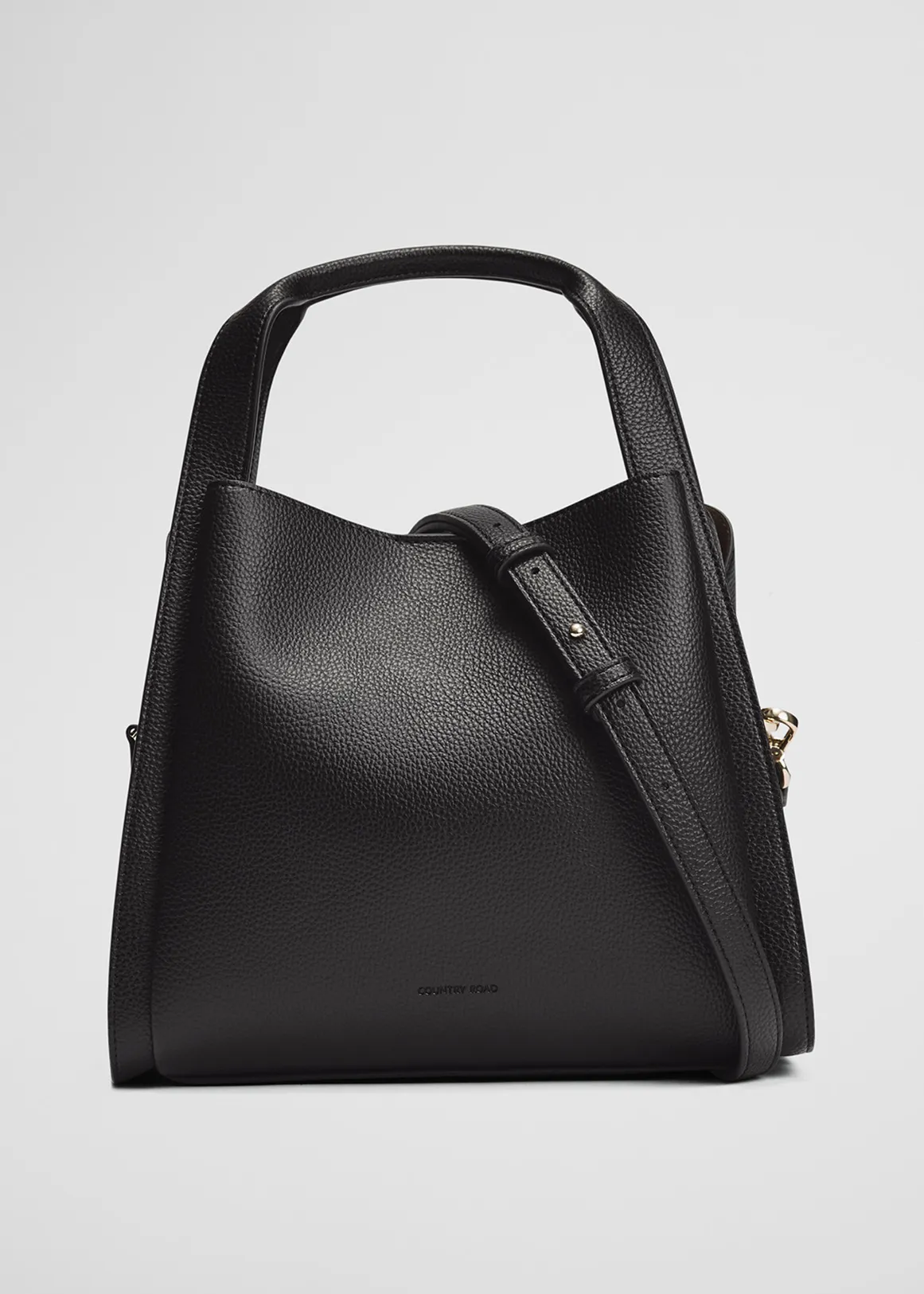 Middle Zip Crossbody Bag - BLACK
