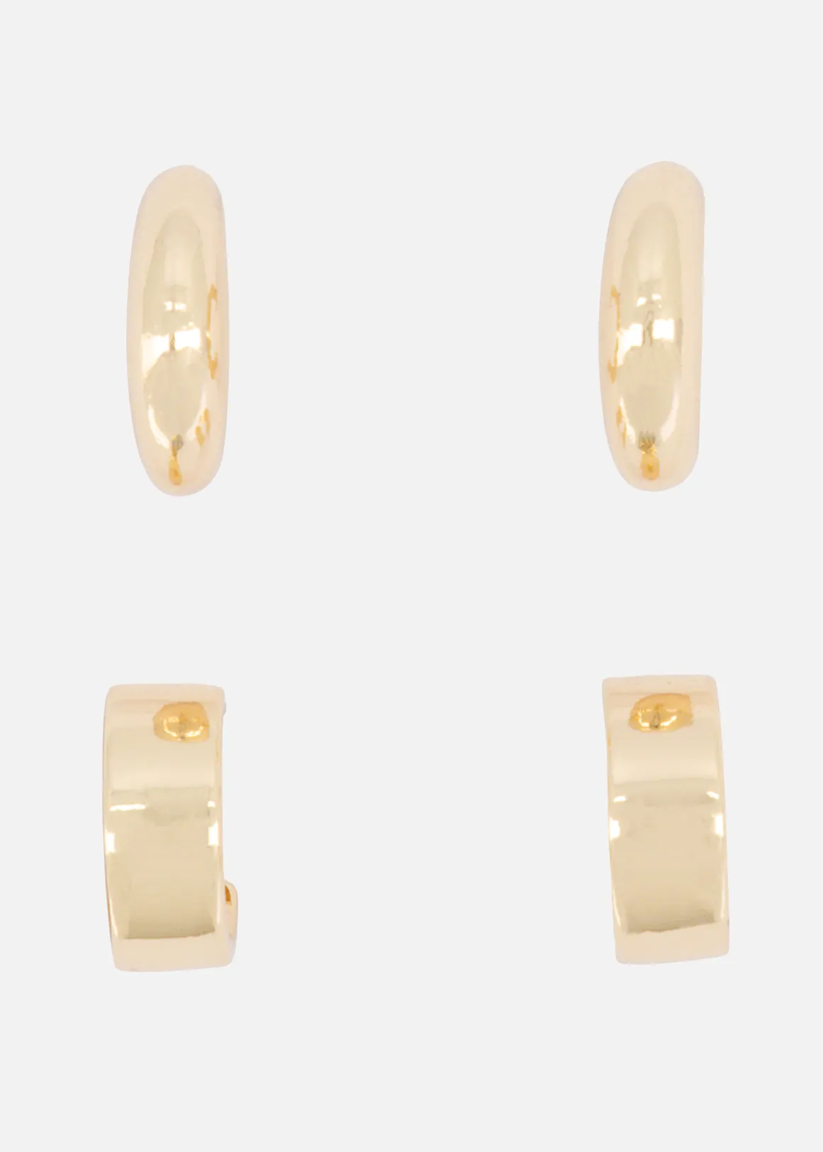 Mini Chunky Hoop Earrings - GOLD