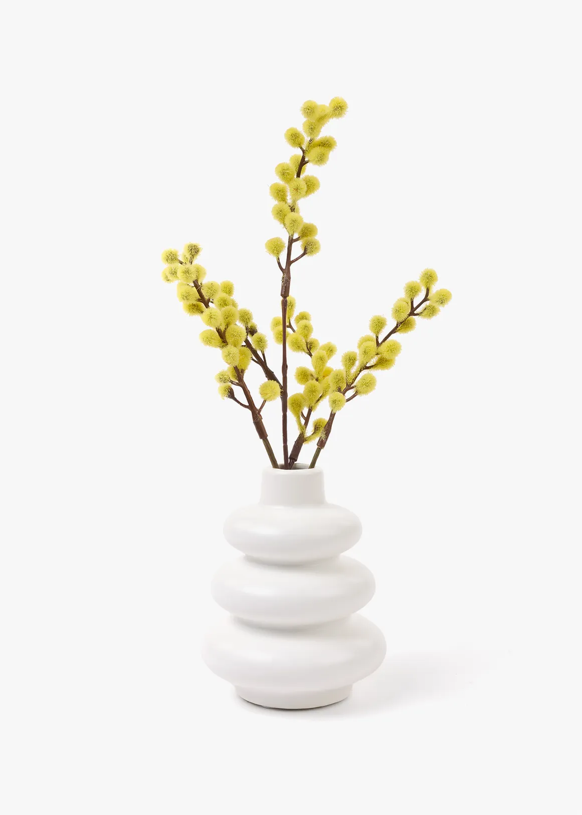 Mini Mimosa in Tiered Ceramic Pot - LIGHT YELLOW