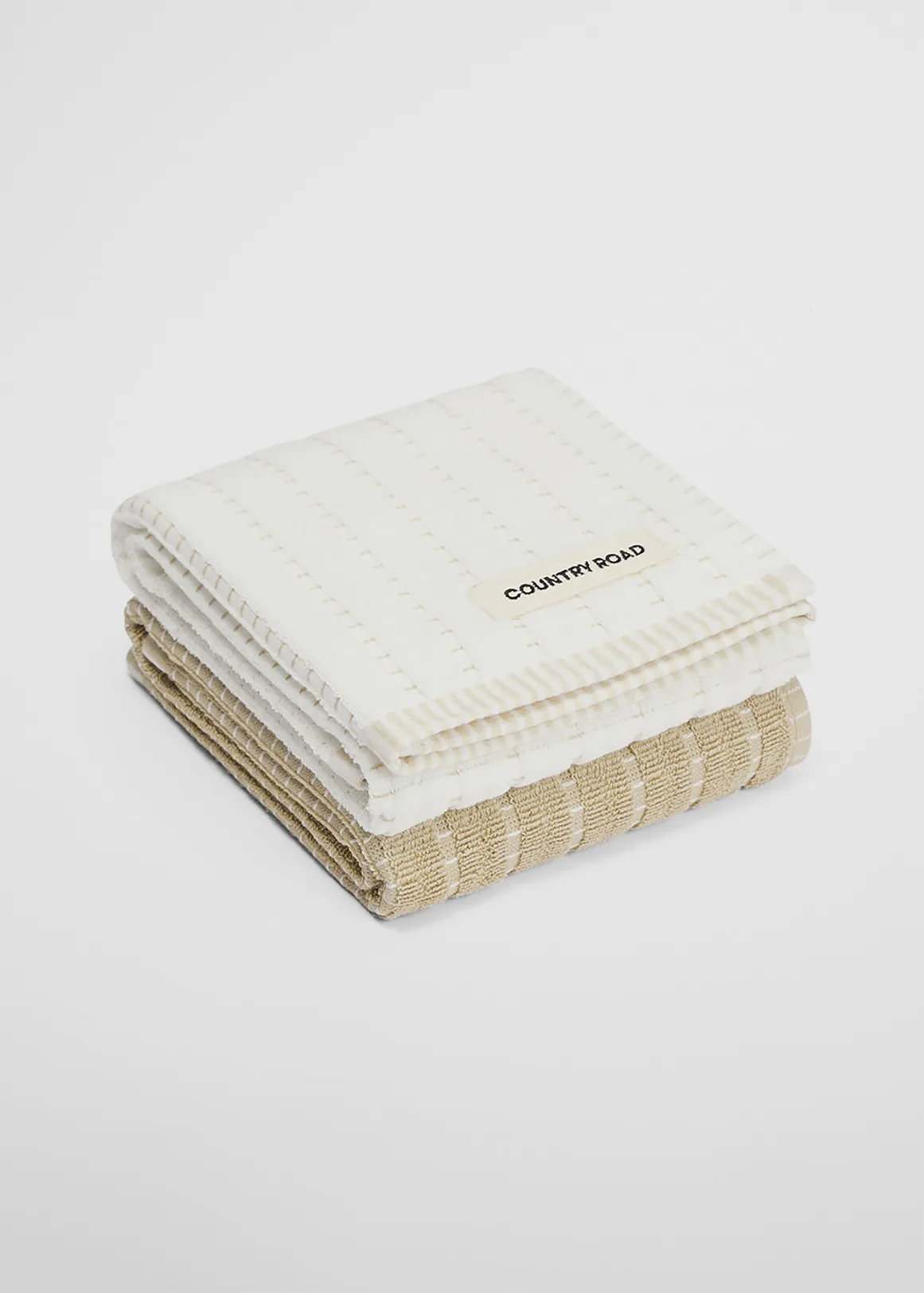 Mira Australian Cotton Tea Towel Pack of 2 - BEIGE