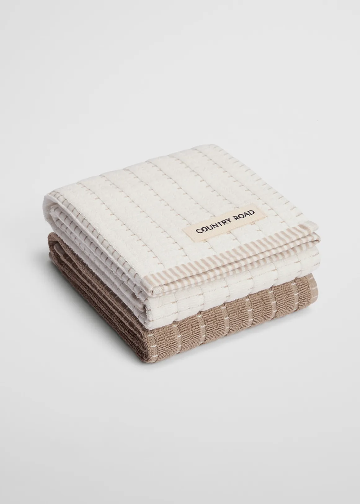 Mira Australian Cotton Tea Towel Pack of 2 - PEBBLE