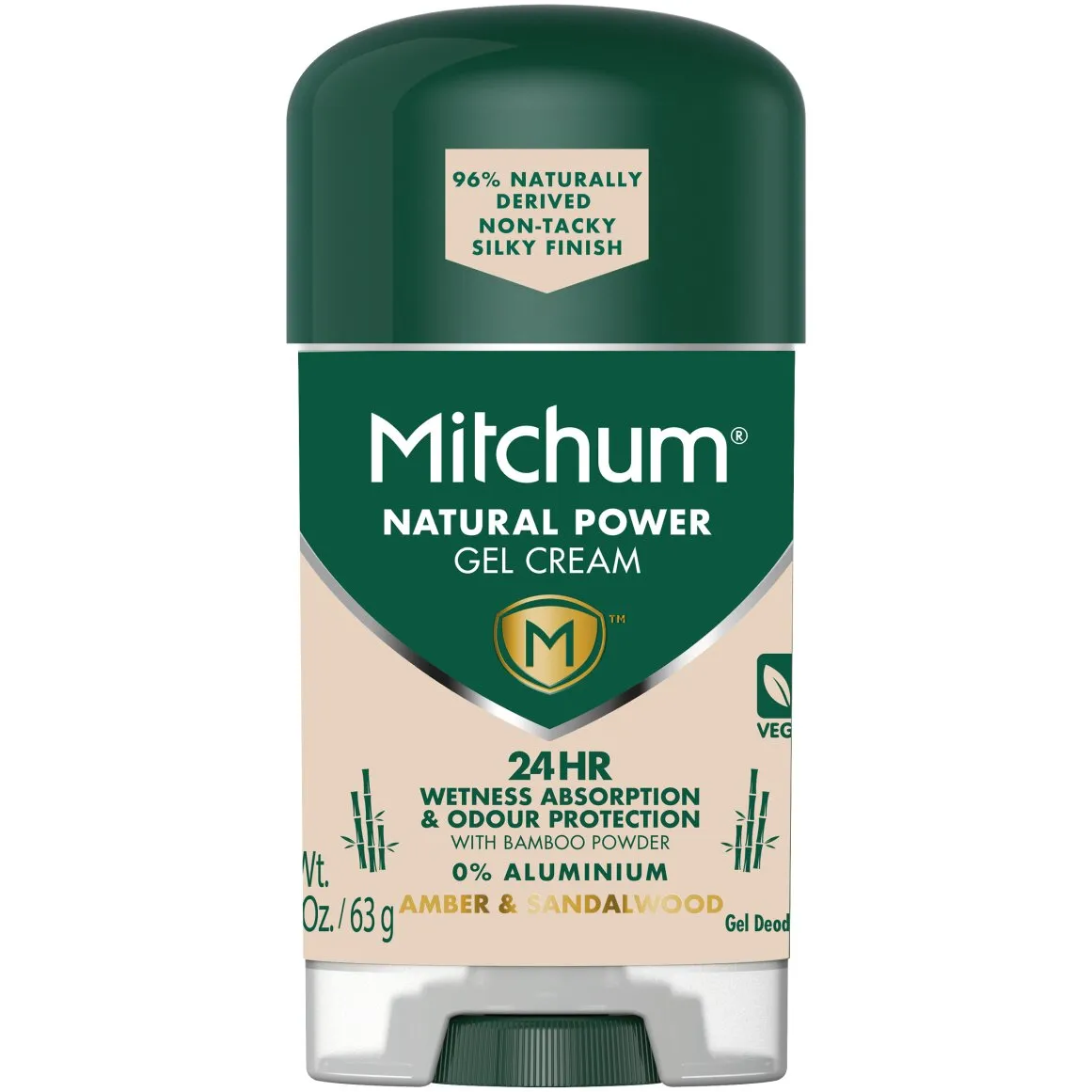 Mitchum Men Natural Power Amber and Sandalwood Gel Cream Roll On 63 g