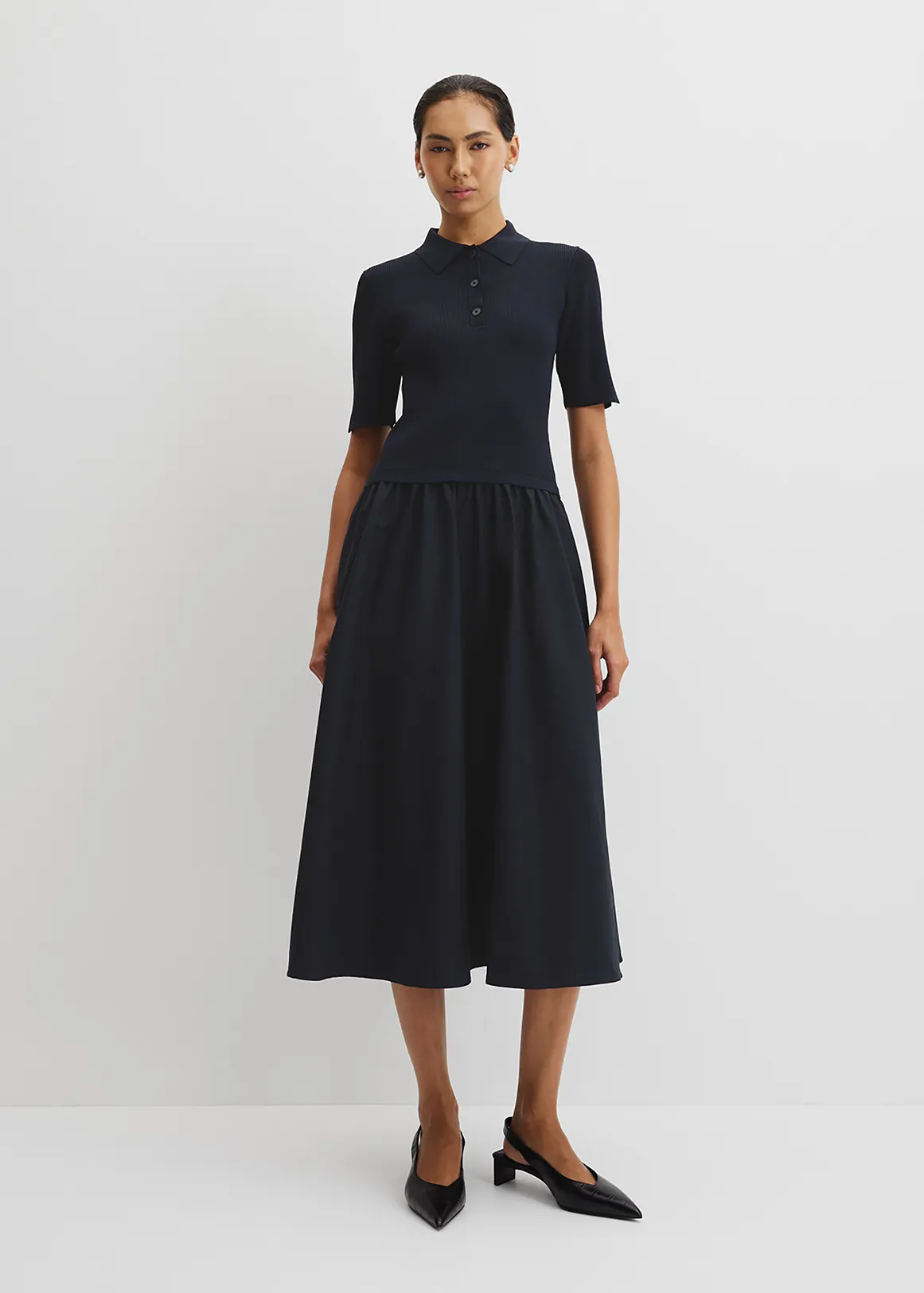 Mix Media Knit Dress - TWILIGHT1