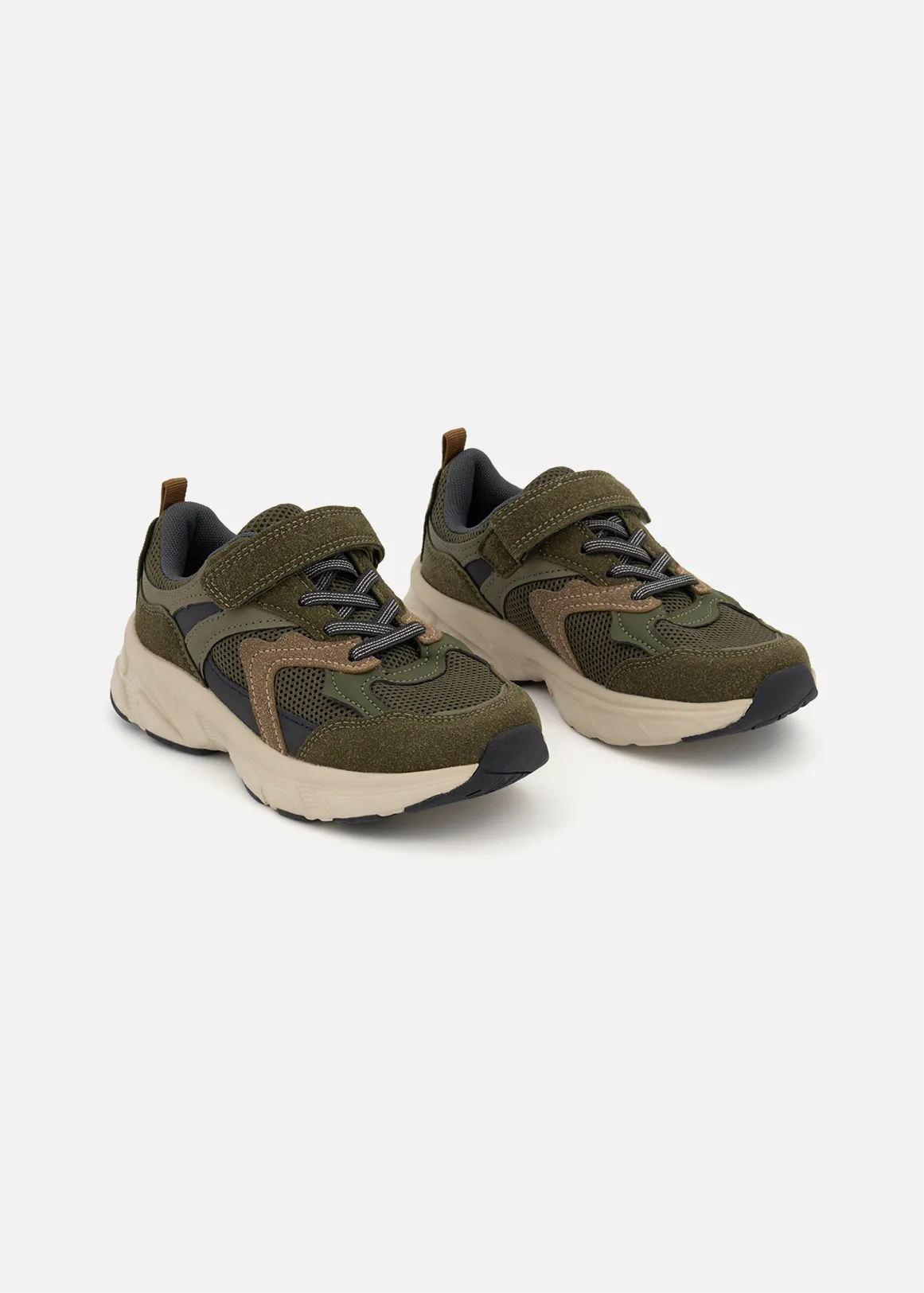 Mixed Mesh Trainers (Size 12-6) Older Boy - GREEN