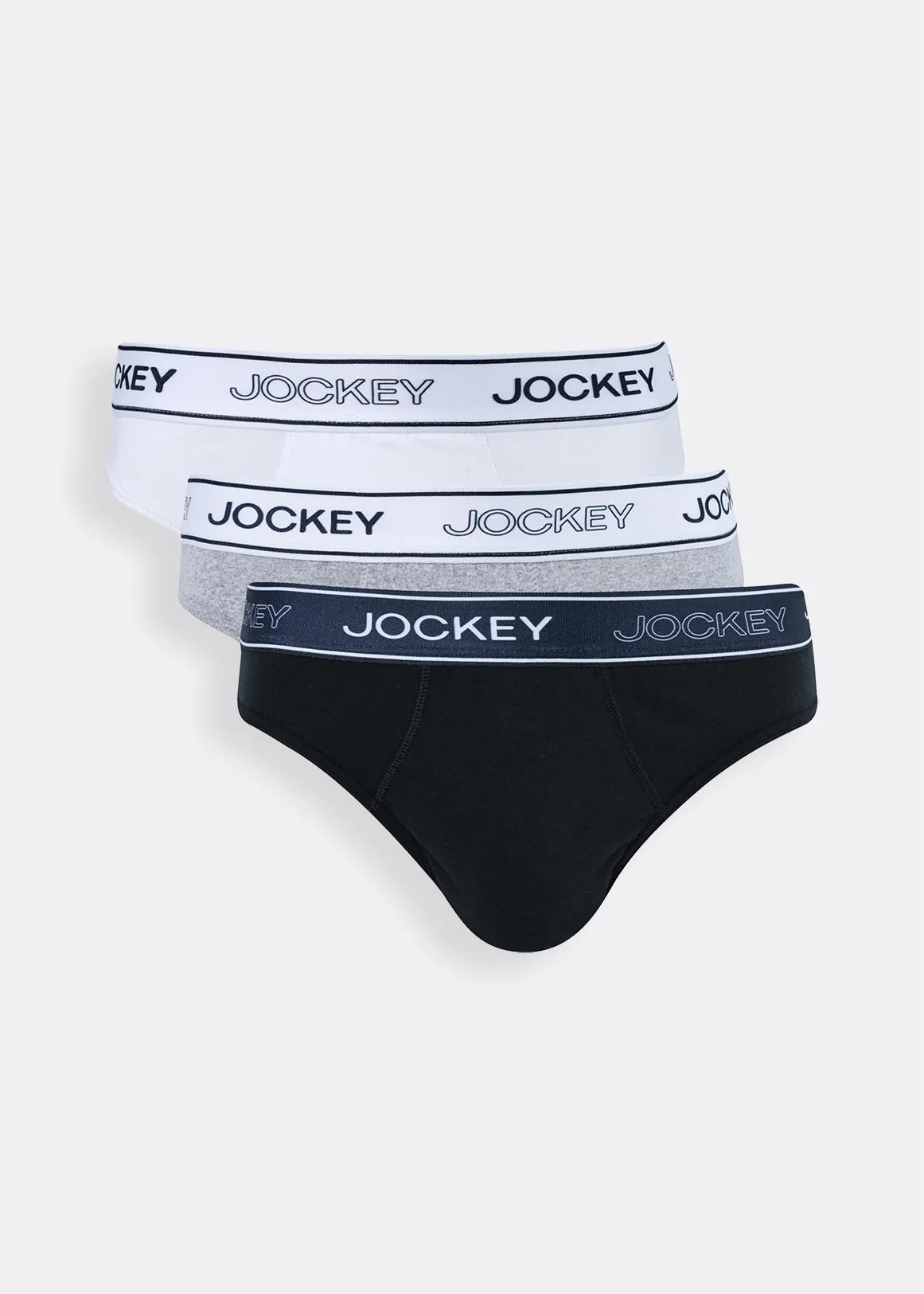 Monochrome Cotton Stretch Briefs 3 Pack - MULTI