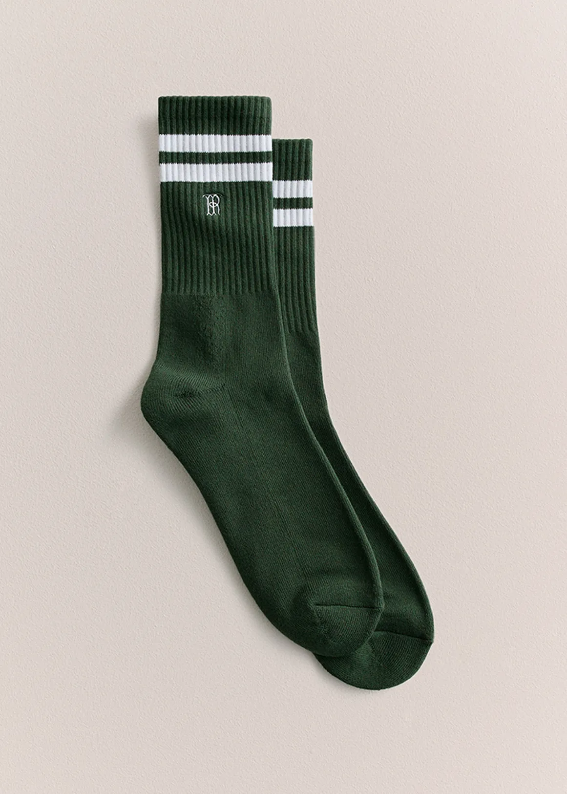 Monogram Rib Sport Sock - WINTER MOSS