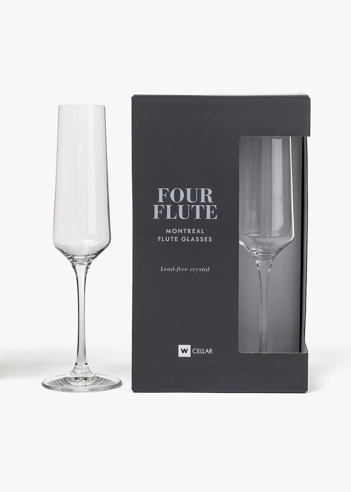Montreal Lead-Free Flute Glasses 4 Pack - WCellar - CLEAR