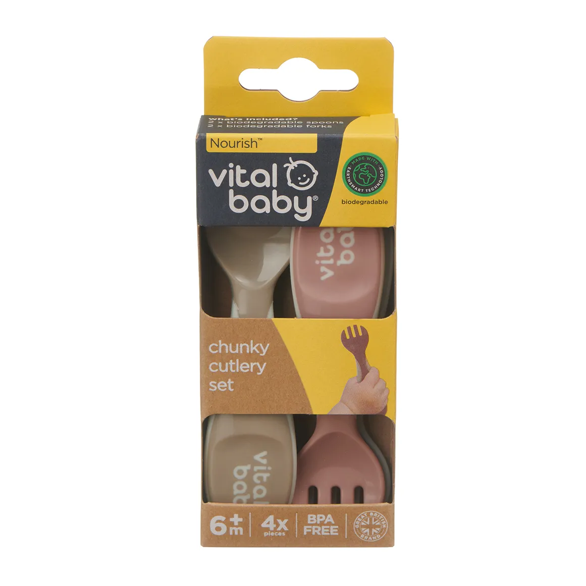 NOURISH Chunky Cutlery Set 4 Piece - NATURAL