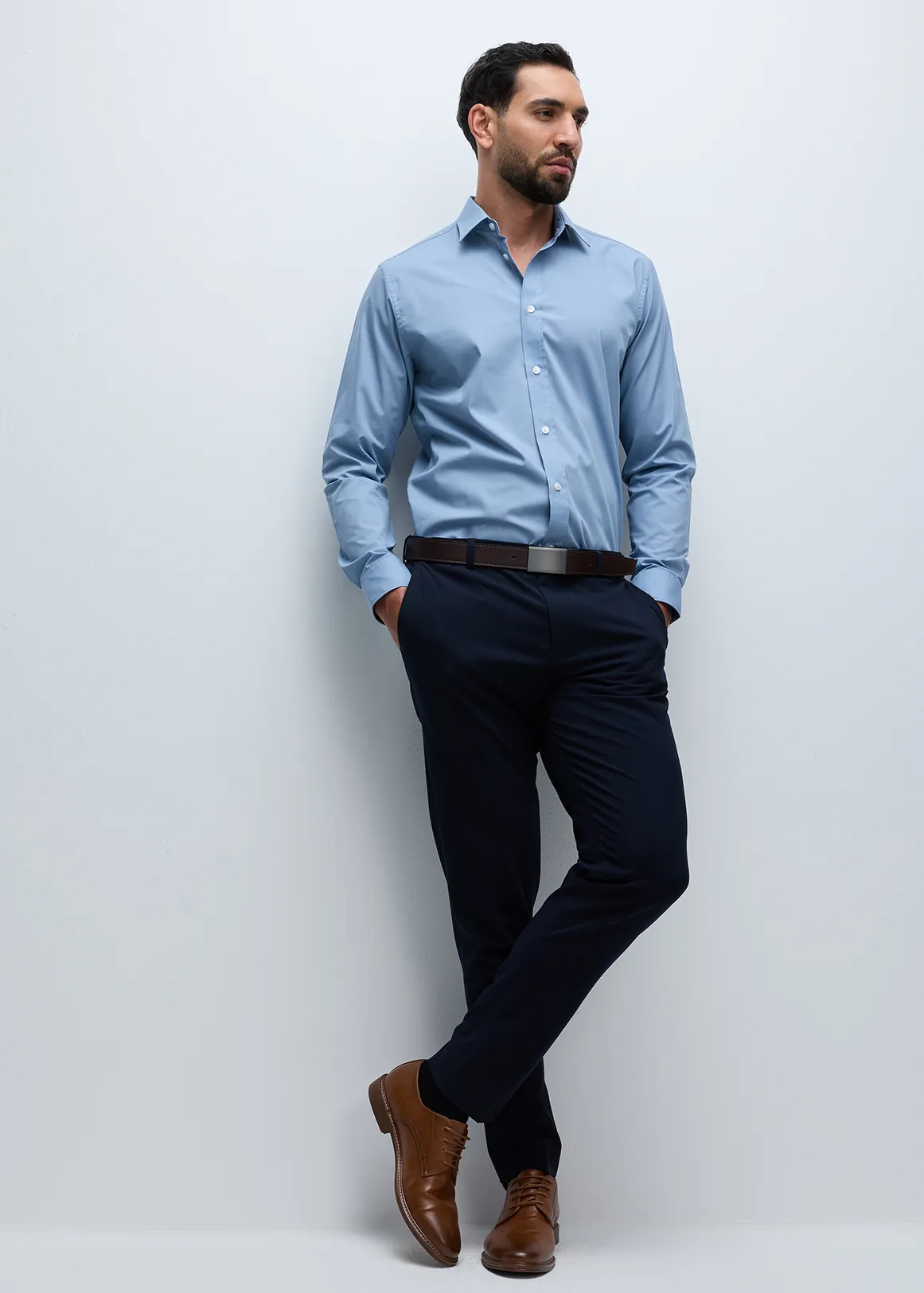 Navy Skinny Viscose Blend Suit Trousers