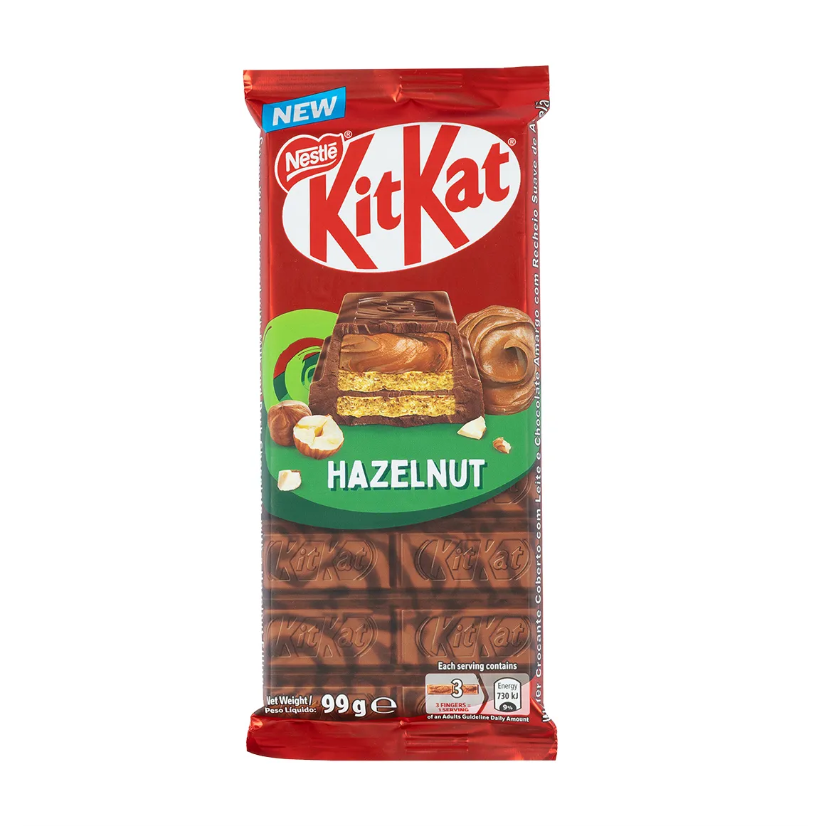 Nestlé KitKat Hazelnut Filled Milk and Dark Chocolate Slab 99 g