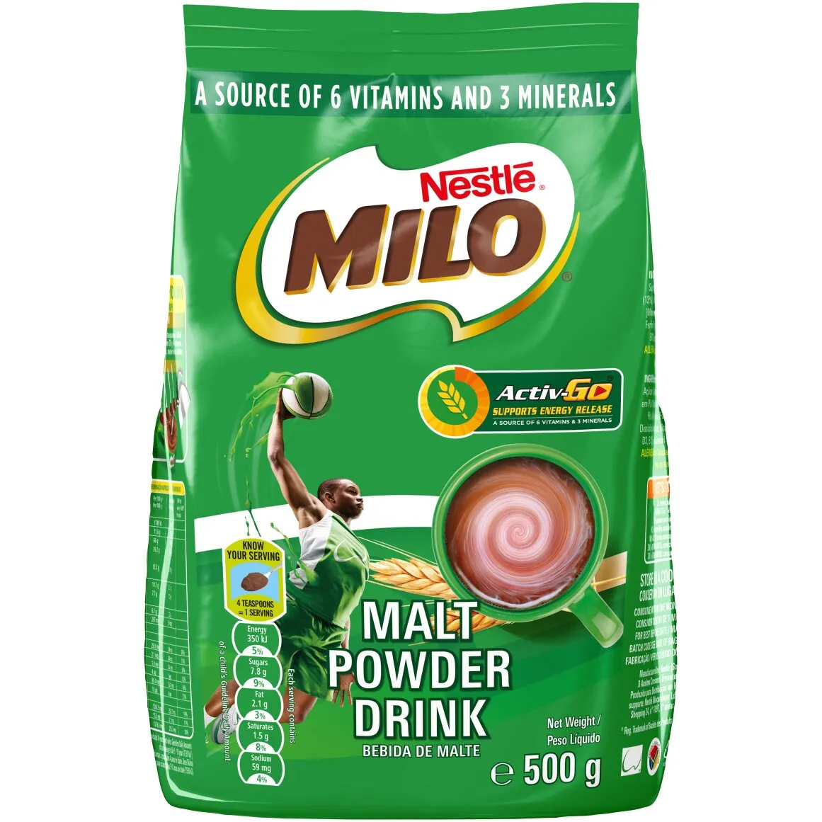 Nestlé Milo Chocolate Flavoured Malt Powder Refill 500 g