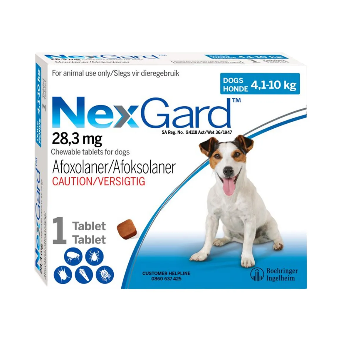 NexGard Beef Flavoured Chewables for 4-10 kg Dogs 1 pc