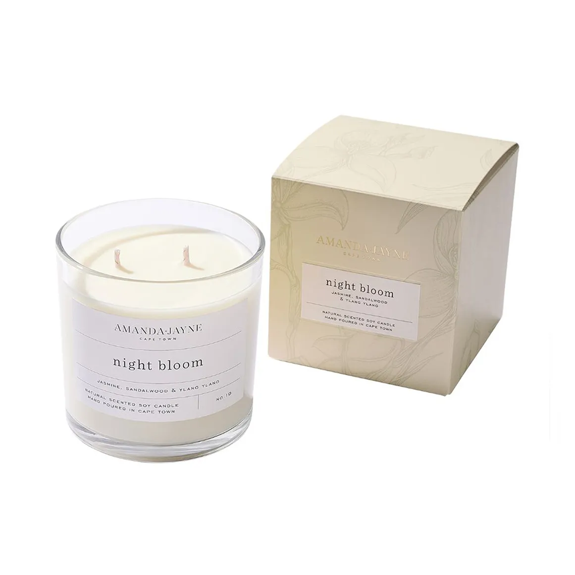 Night Bloom Double Wick Glass Candle - 370G